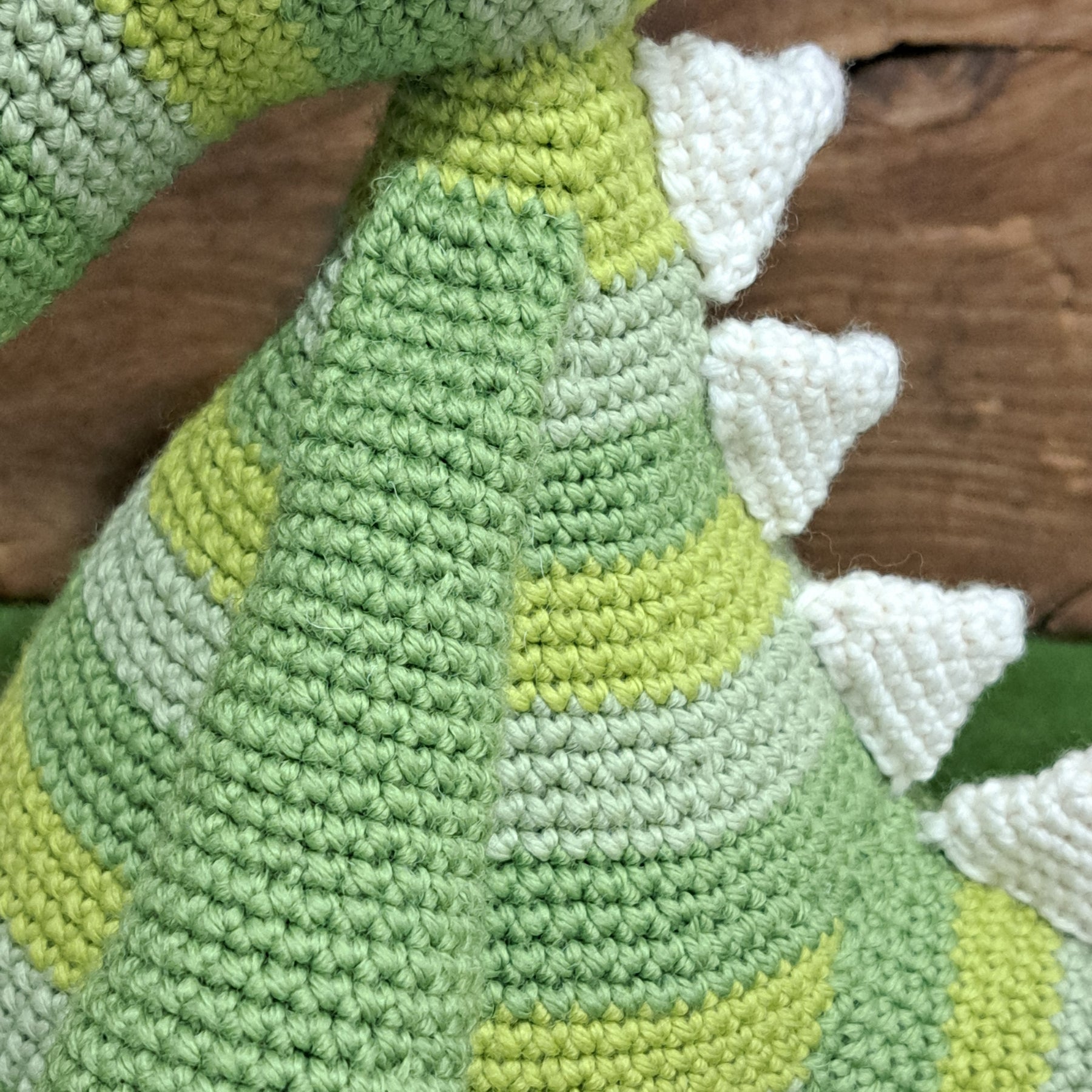 Crochet crocodile/ green stripe/ Australian wool