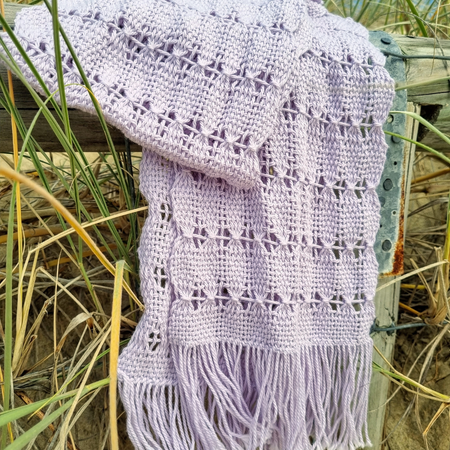 'Beyond the plain weave' collection lilac cotton scarf