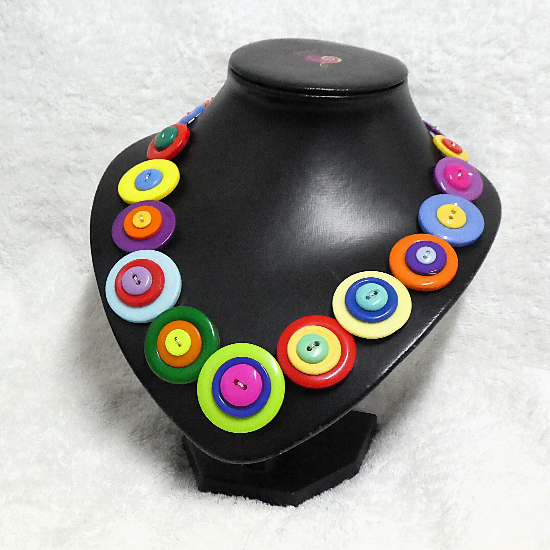 Colourful Button necklace - Bright and Beautiful