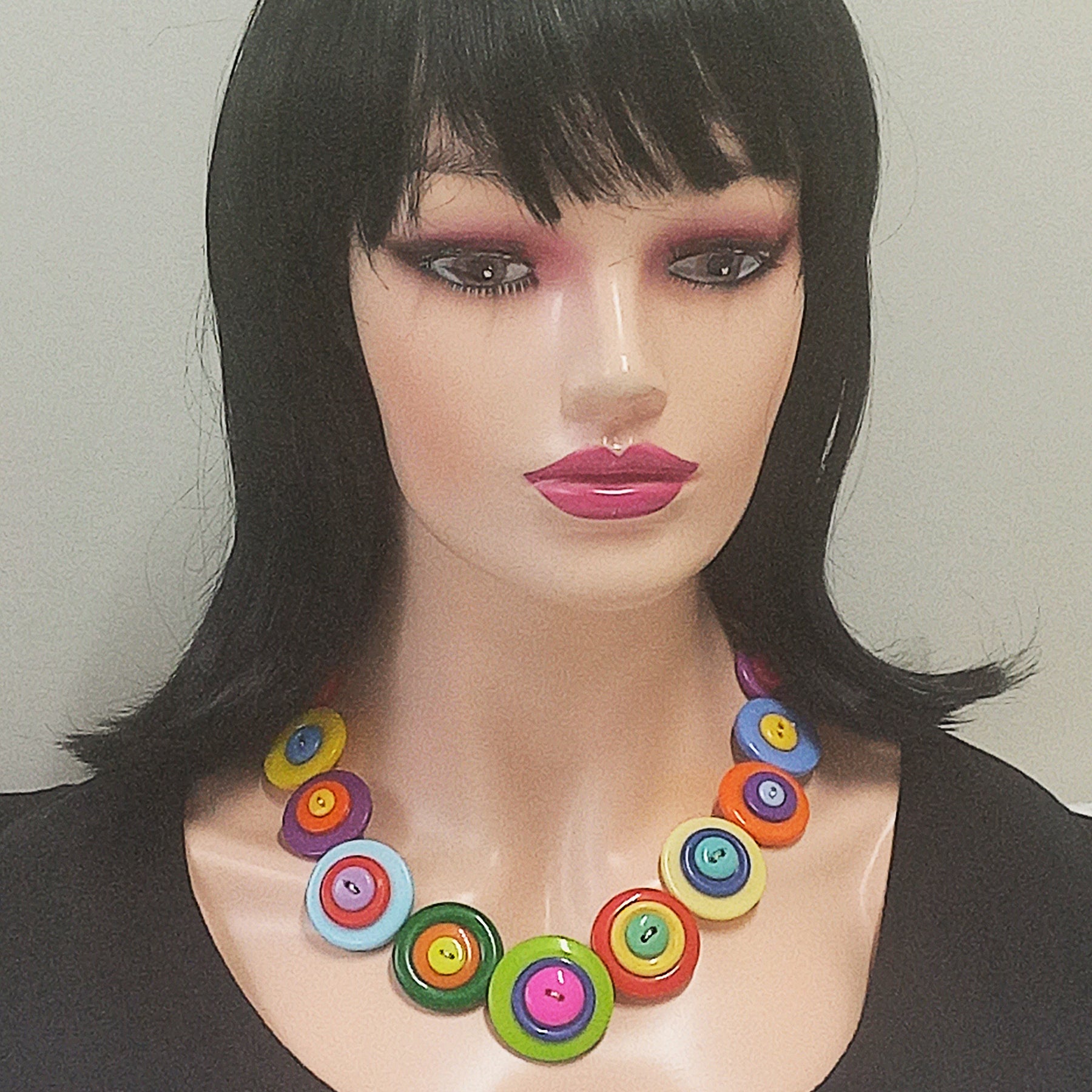 Colourful Button necklace - Bright and Beautiful