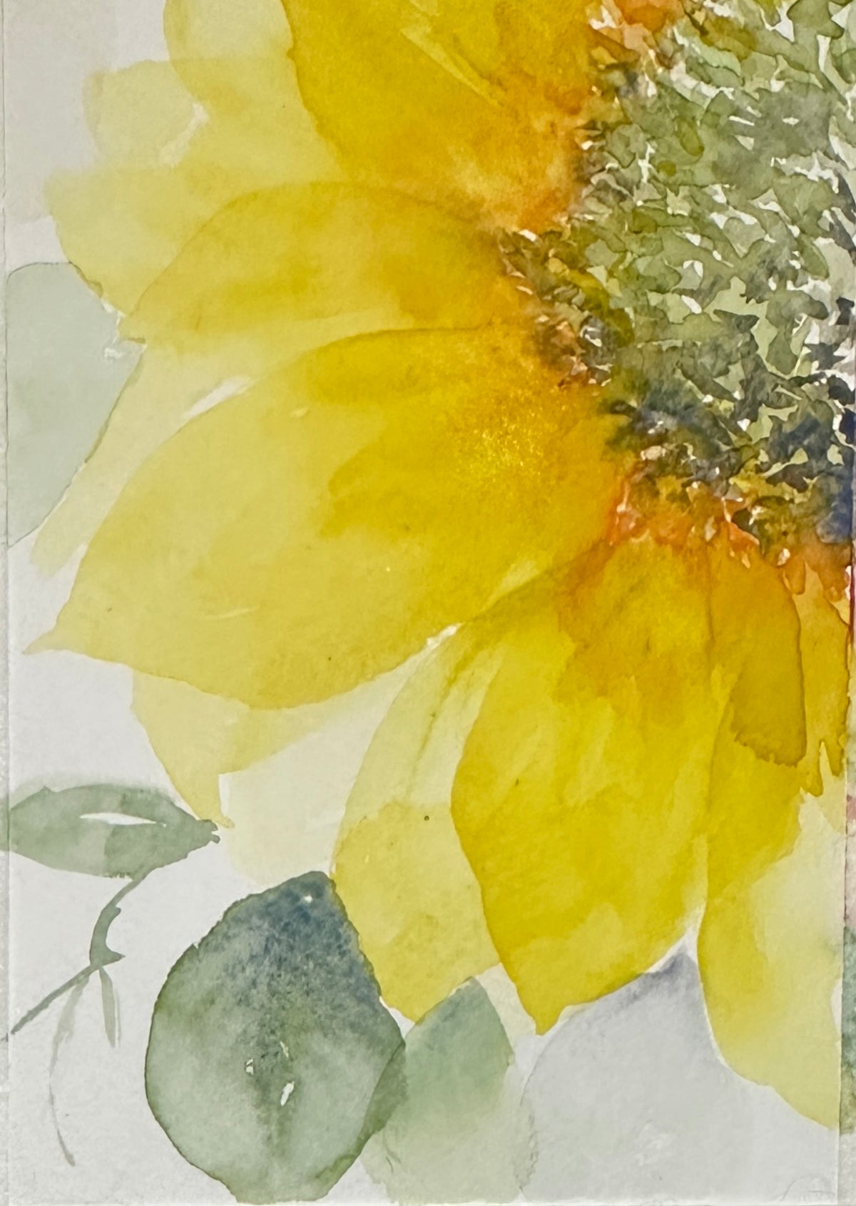 'Sunny Sunflower' original watercolour painting - framed
