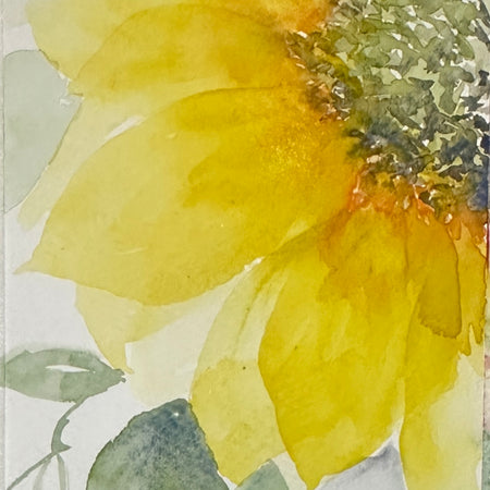 'Sunny Sunflower' original watercolour painting - framed