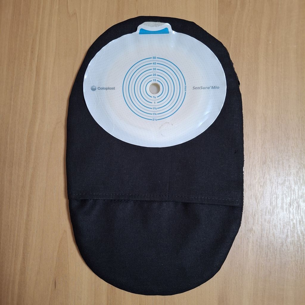 STOMA BAG COVER LARGE GLITZ BLACK Suitable for Ileostomy, Colostomy, Urostomy