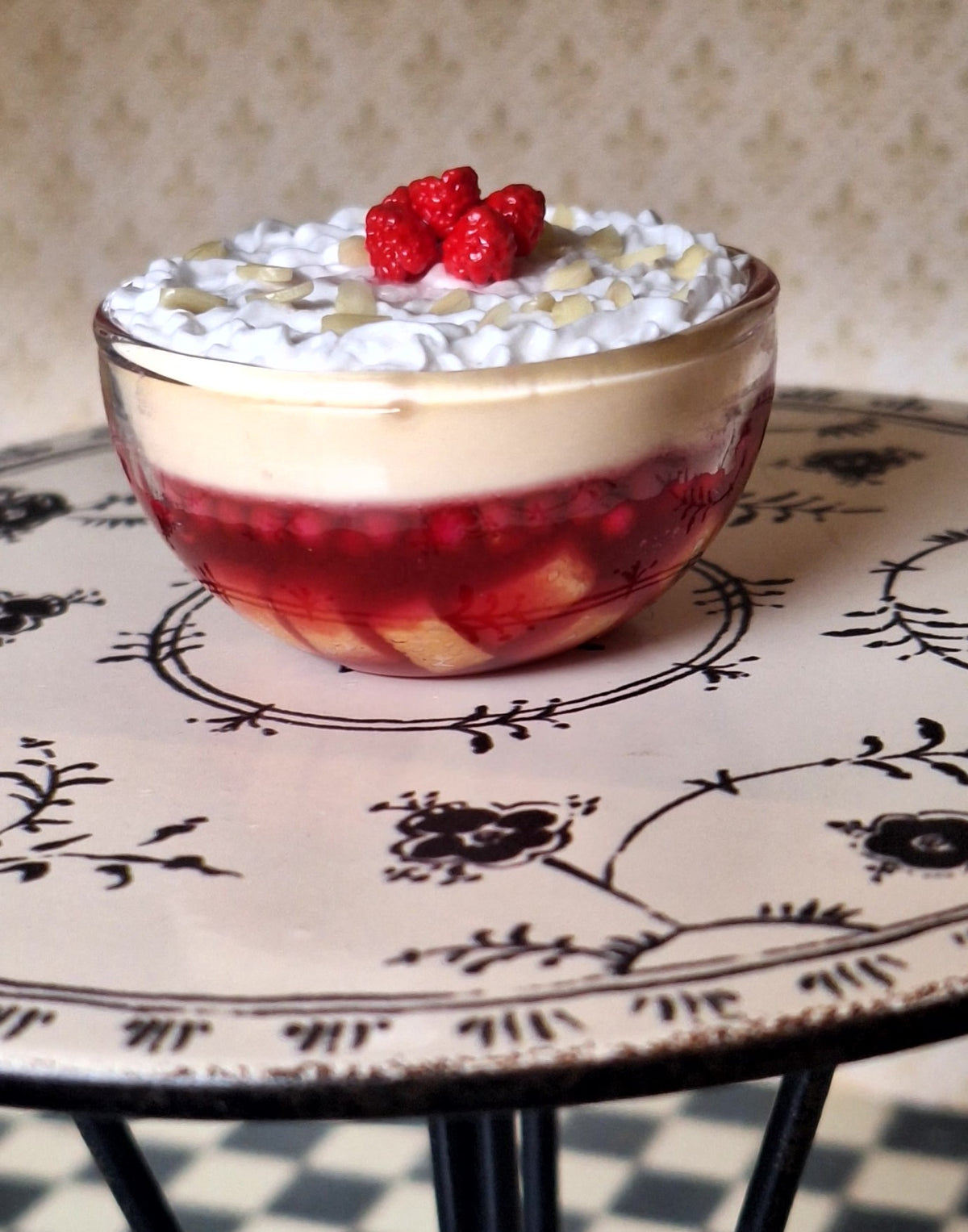 Trifle pudding (with ornate serving spoon)