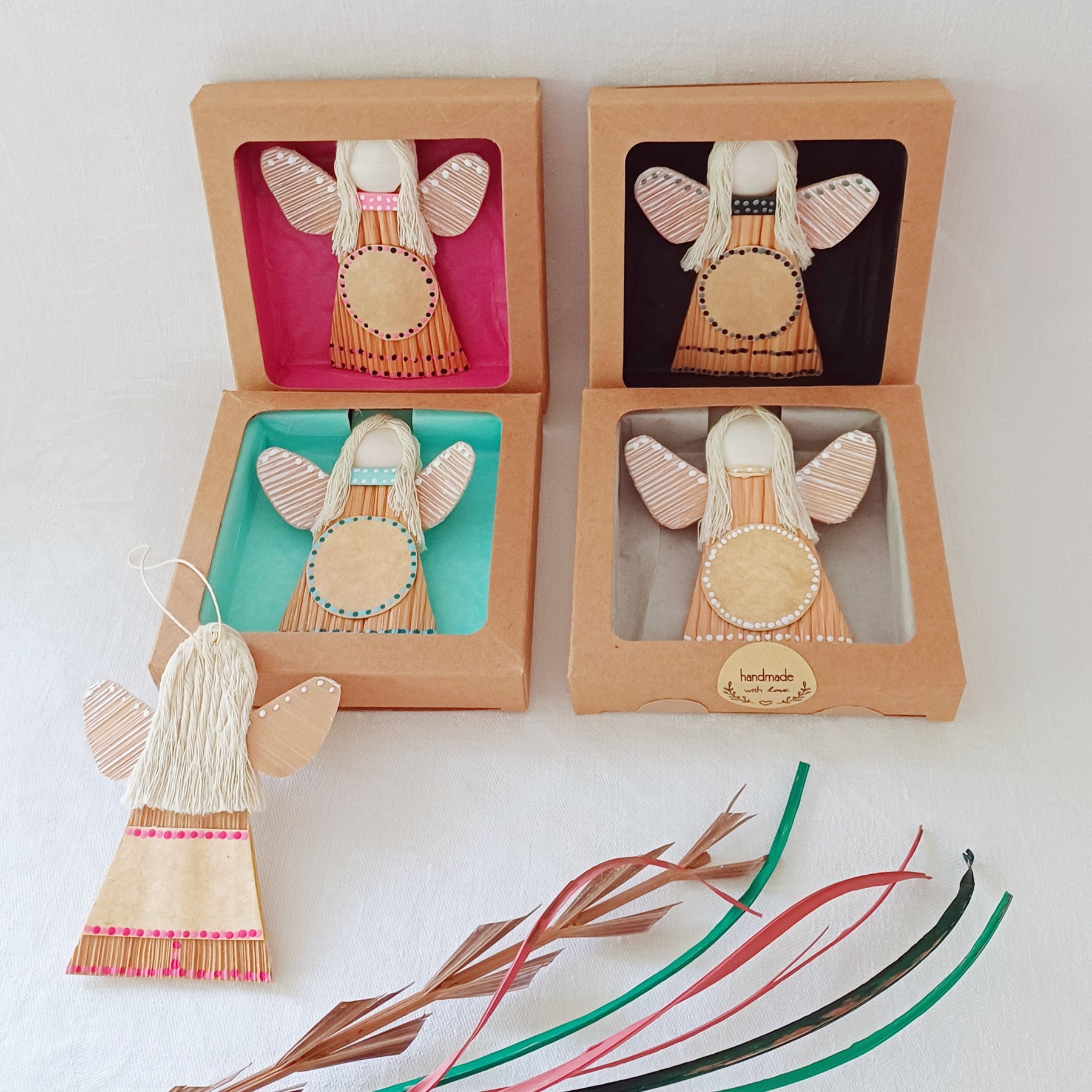 Hello - Little Palm Leaf Angel, Place for Handwritten Message