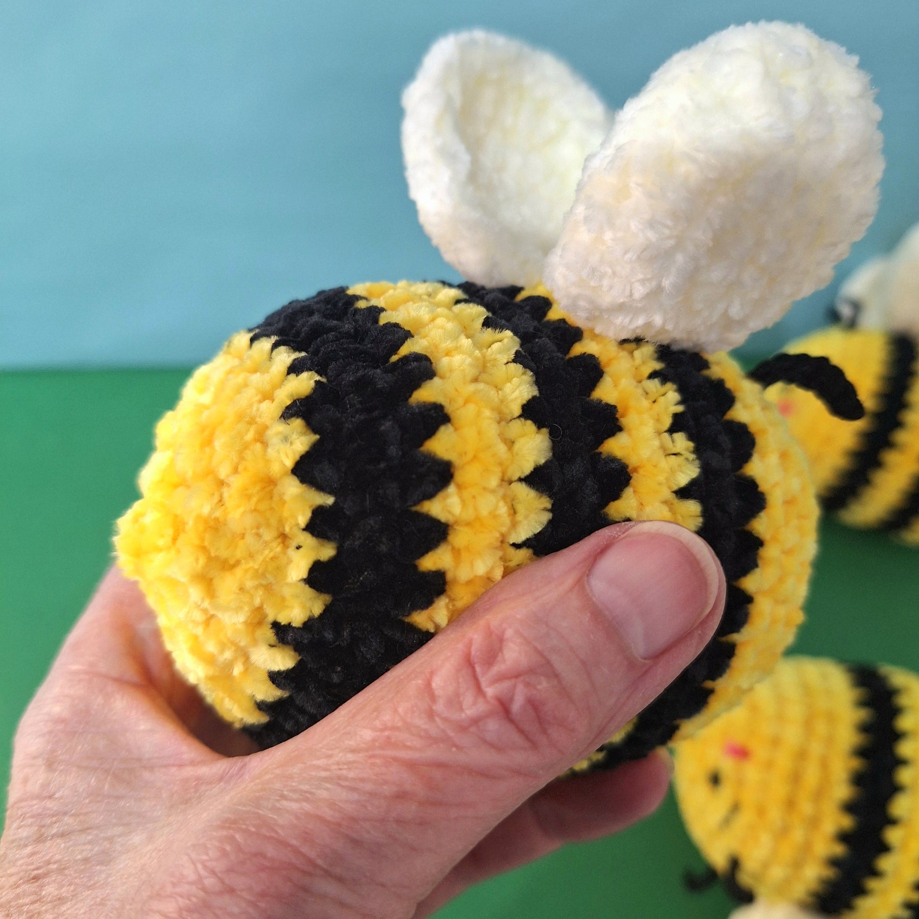 Soft Velvet Crocheted Honey Bee