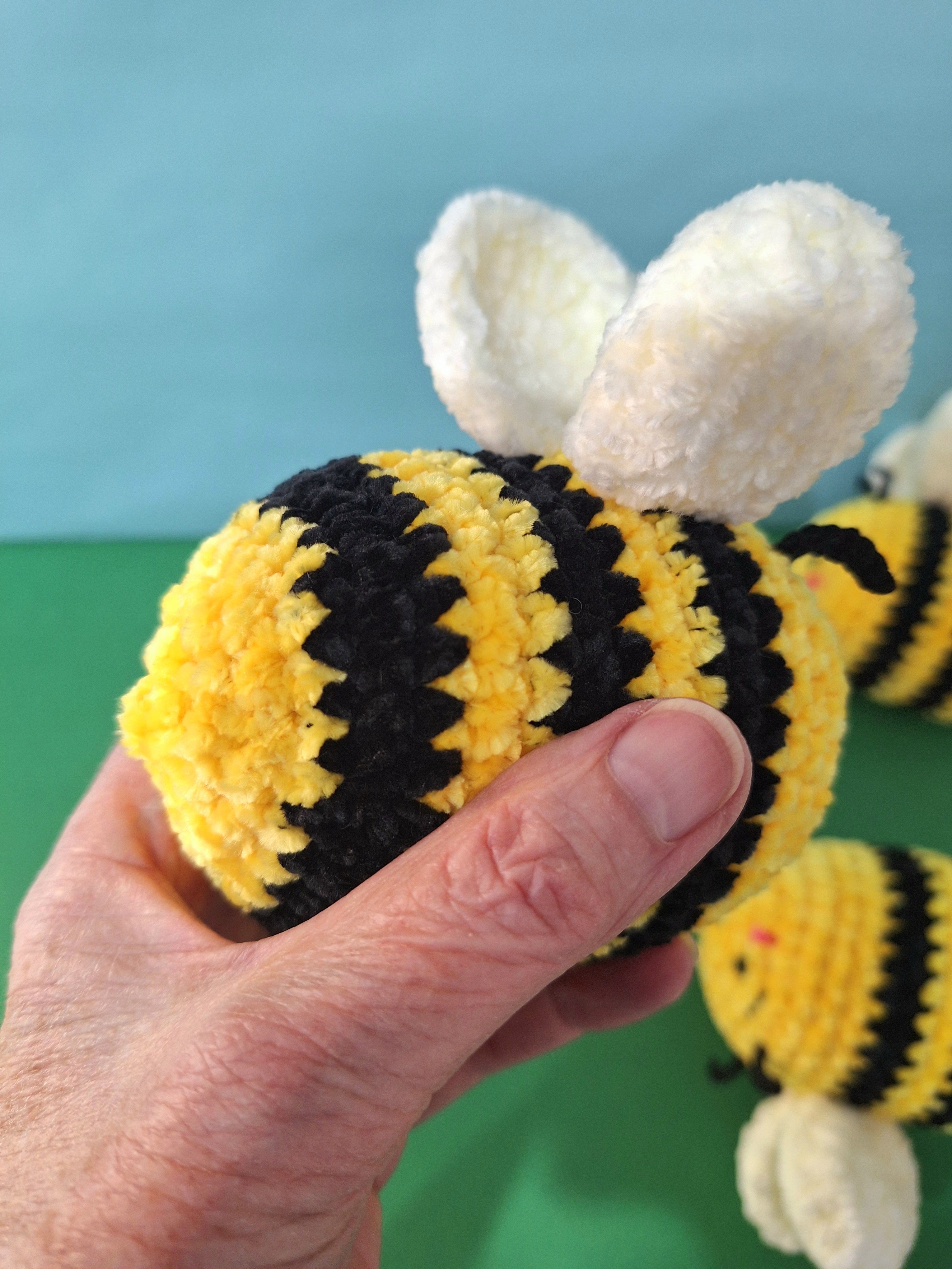 Soft Velvet Crocheted Honey Bee