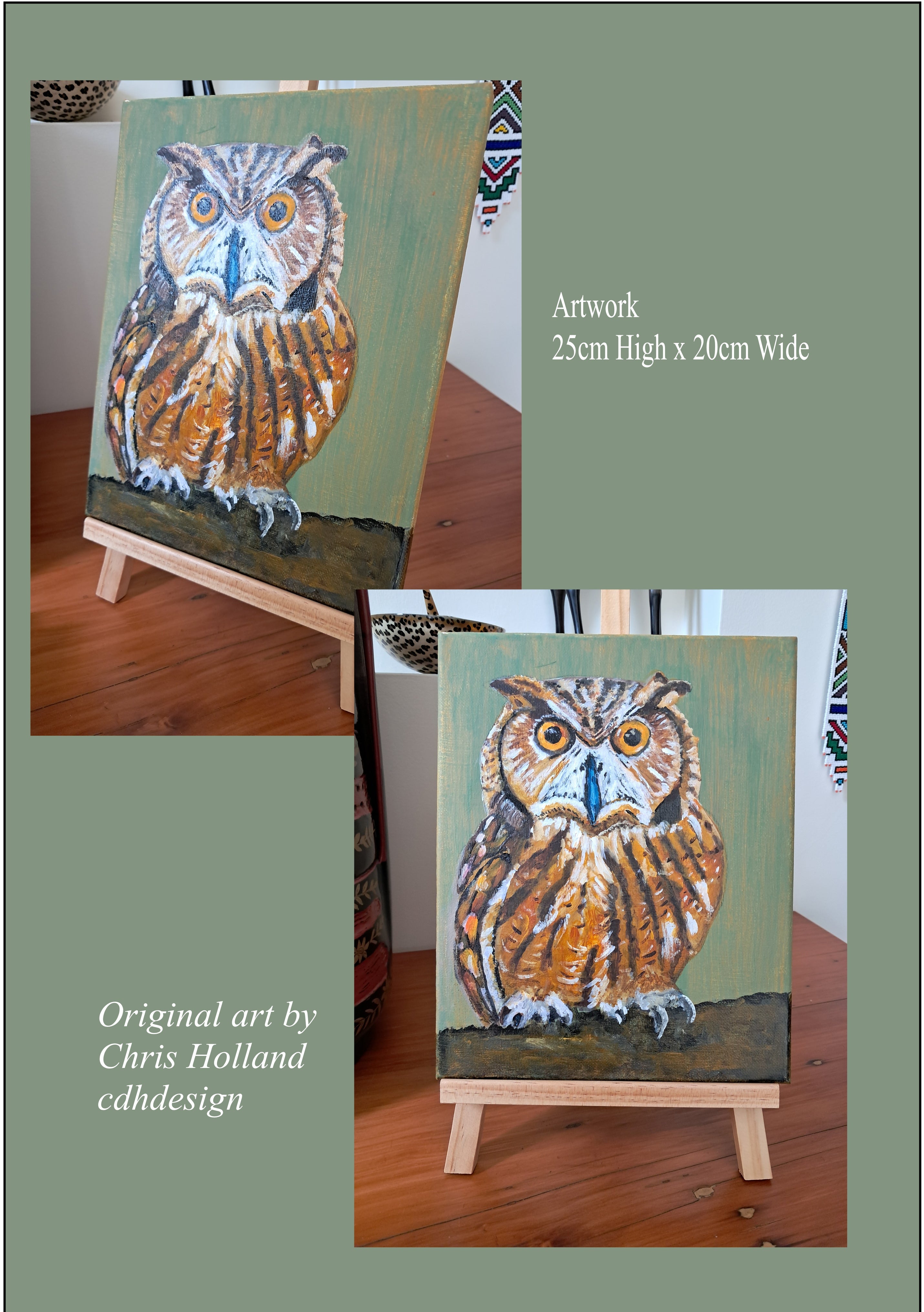 Owl Screech Owl Original painting
