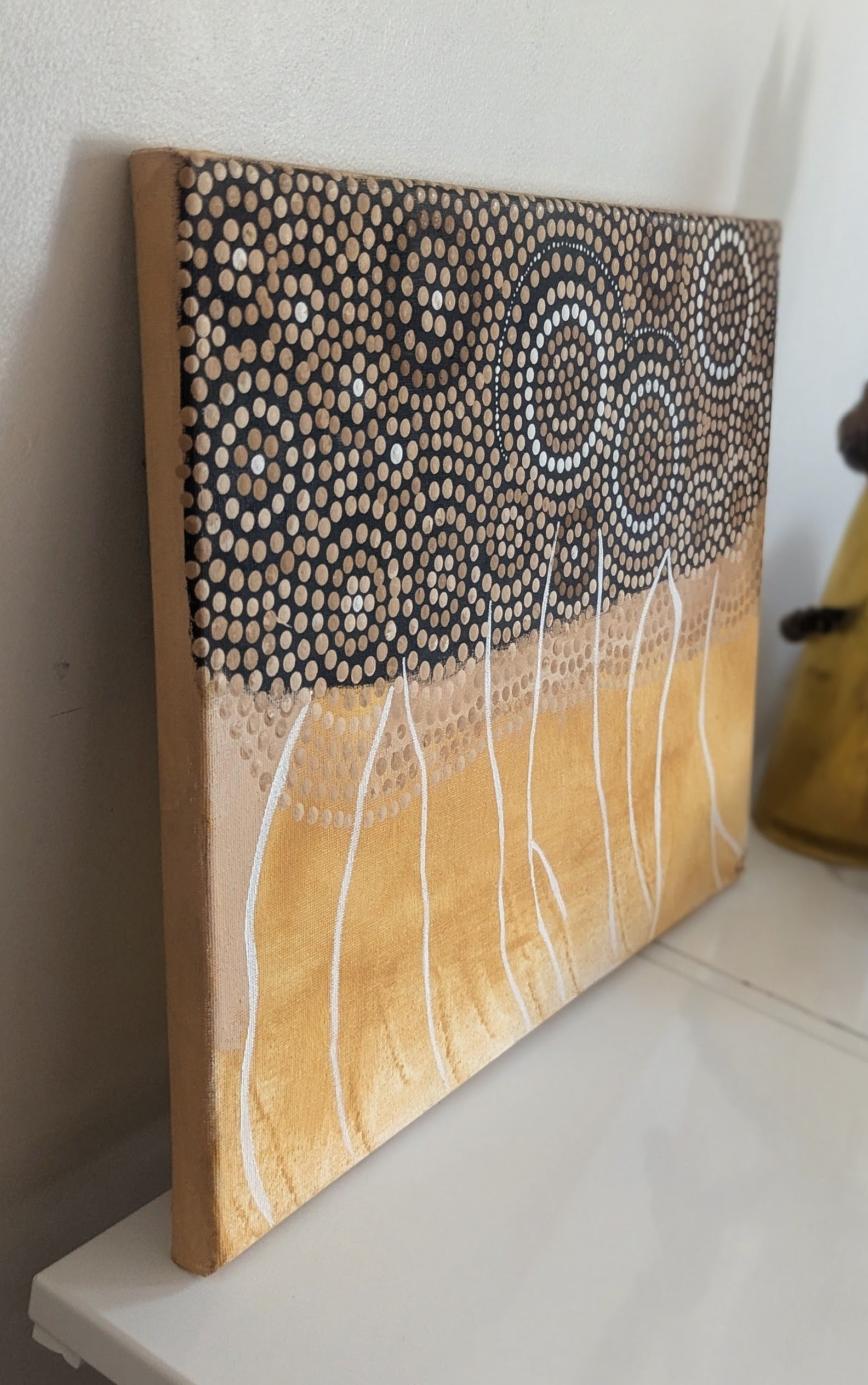 Burrawa - Above . Ochre Sandstone Pigment & Acrylic - Signed  Original Painting