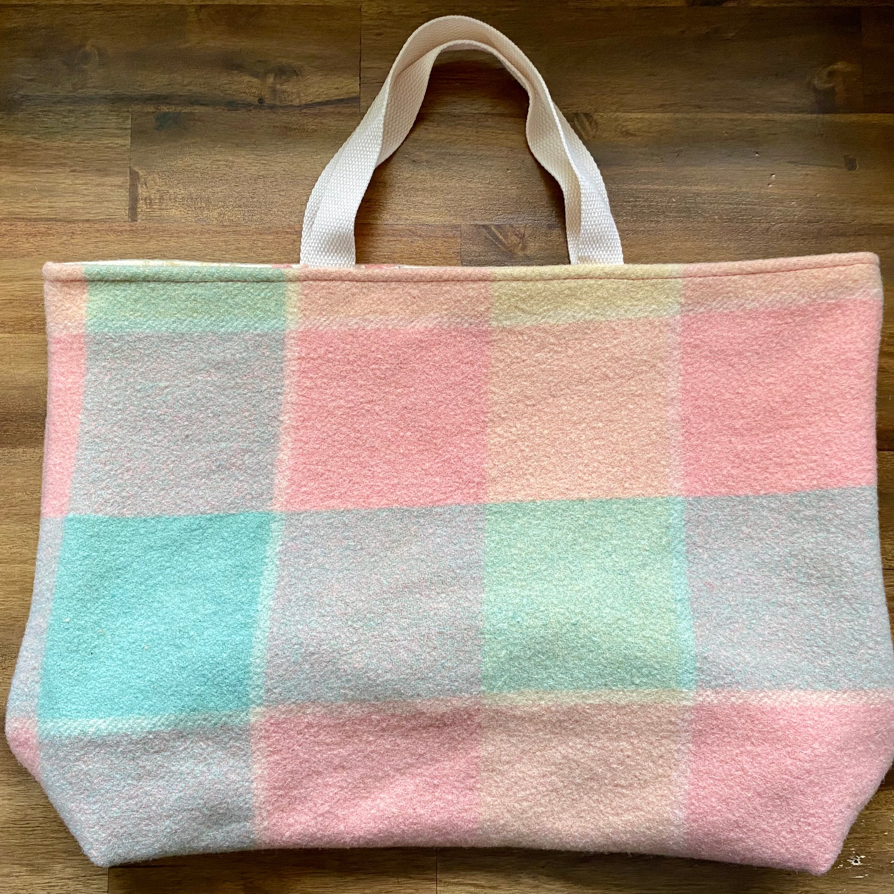 Upcycled Woollen Blanket - Market Tote - Multi