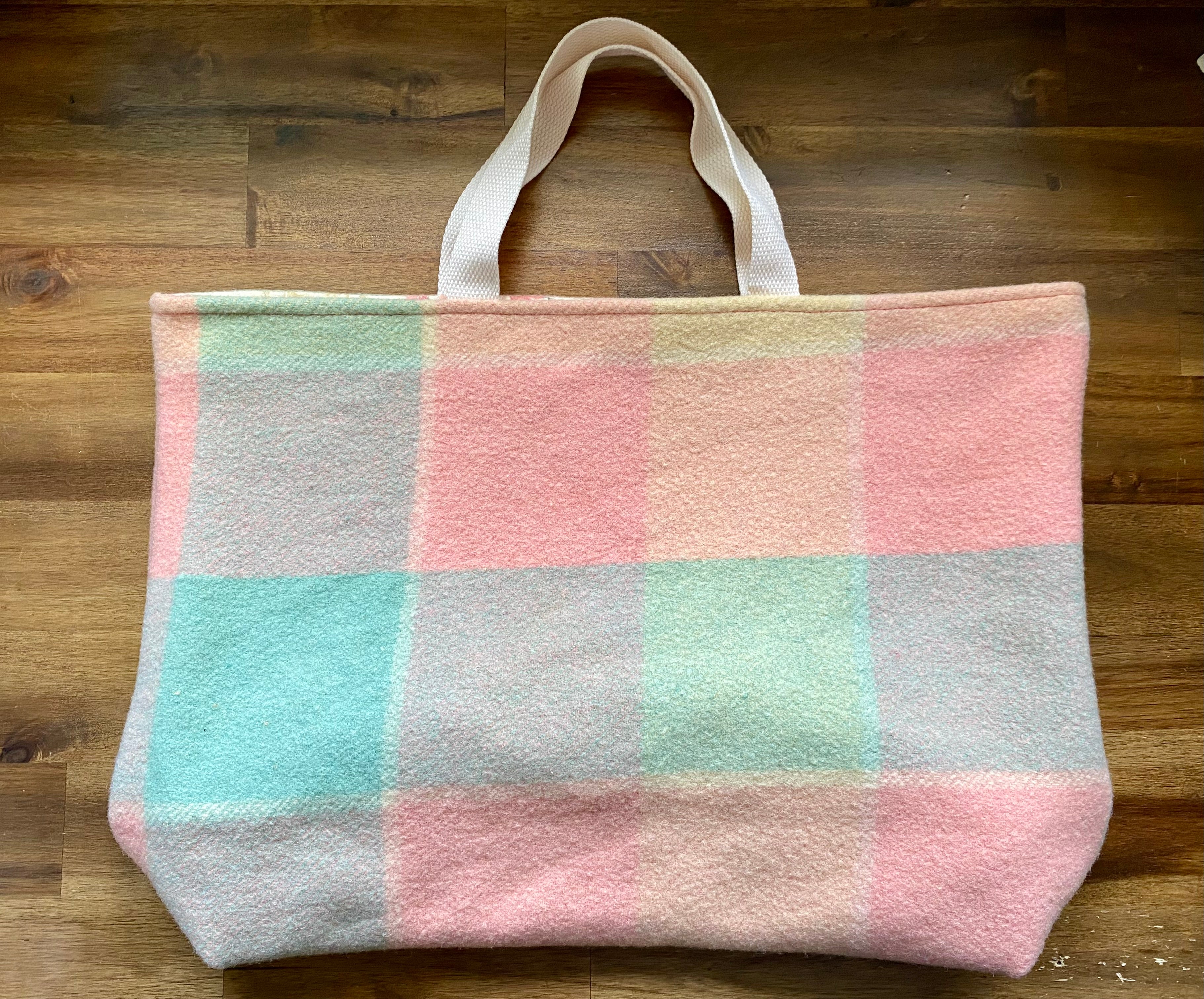 Upcycled Woollen Blanket - Market Tote - Multi