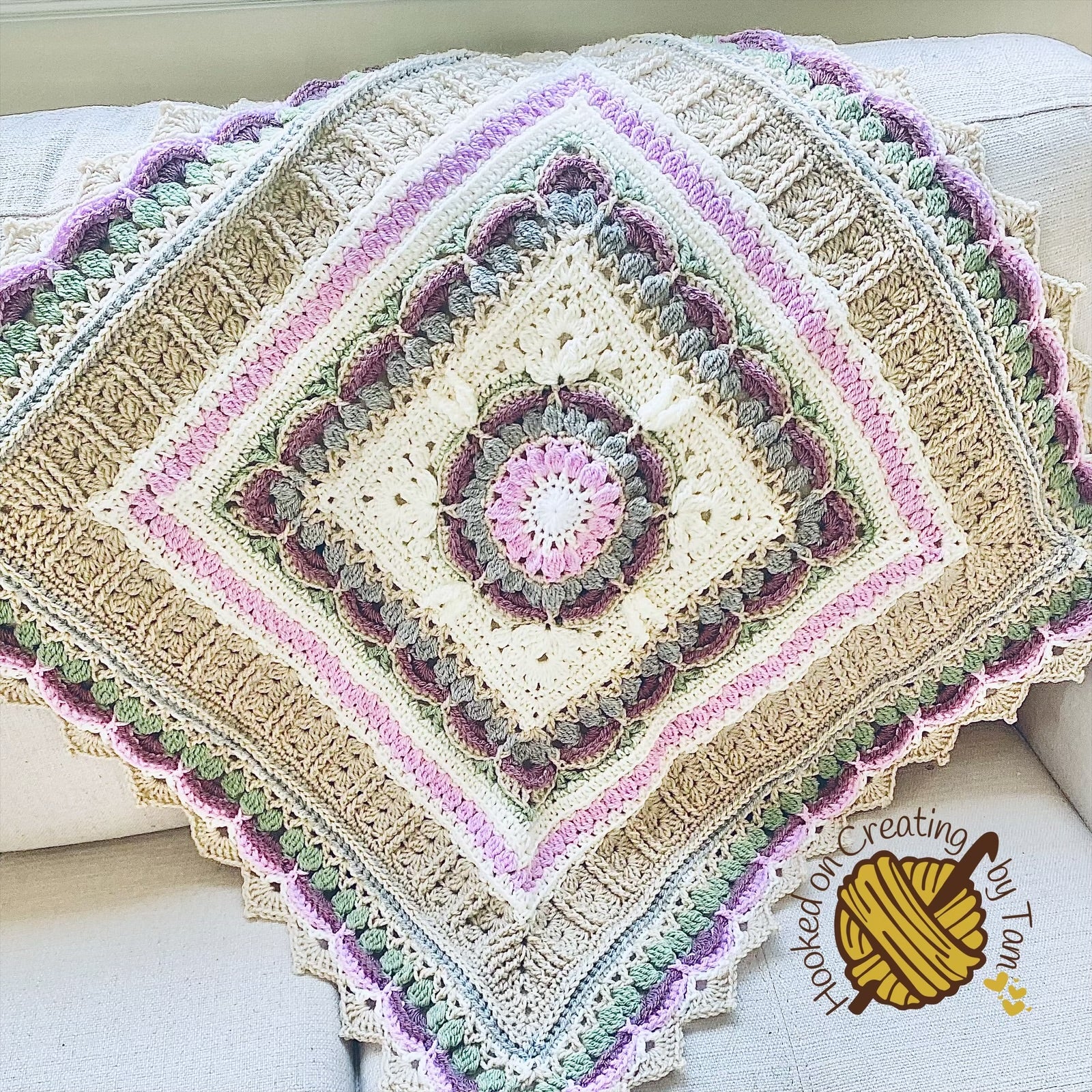 Handmade | Crochet |Heirloom | Baby Blanket | Rose Garden
