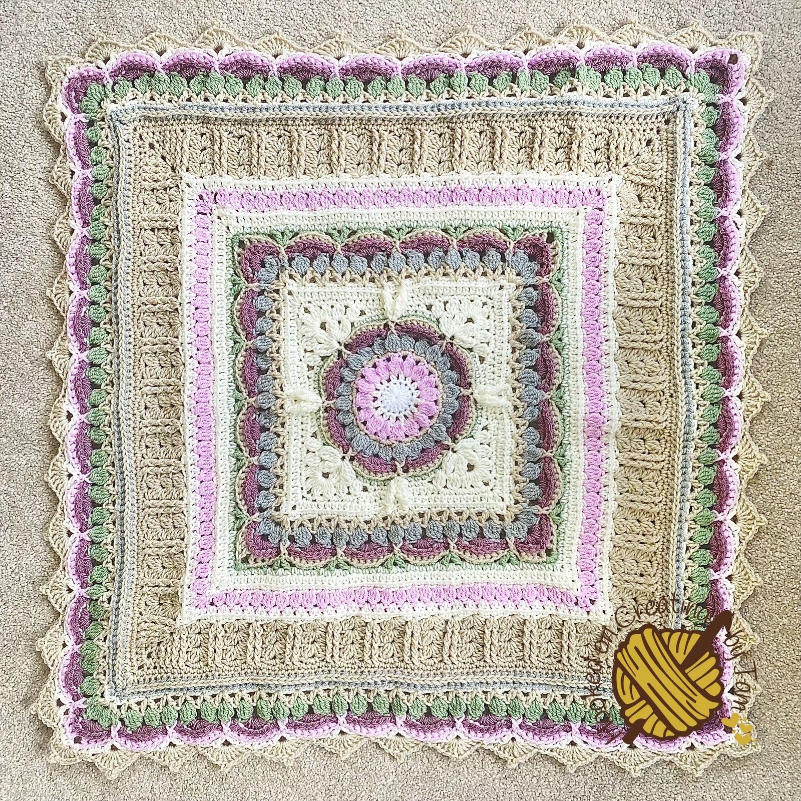 Handmade | Crochet |Heirloom | Baby Blanket | Rose Garden