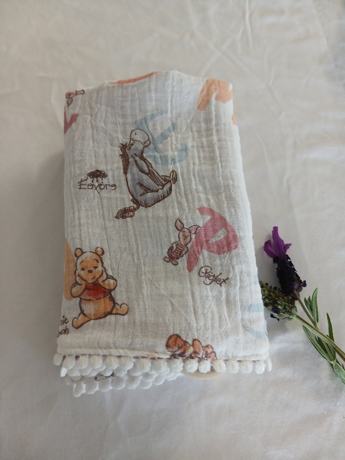 Handmade Double Gauze Dummy Comforter Set of 2 - 35x31cm with Beechwood Teething Ring - Dusty Pink