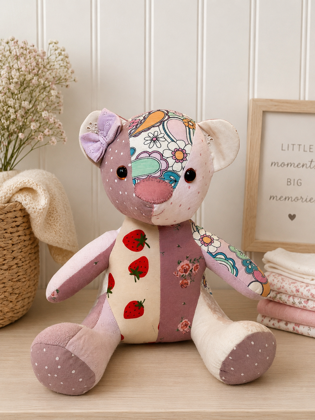 Custom Memory Bear – Keepsake Teddy from Baby Clothes/ Handmade Keepsake Gift