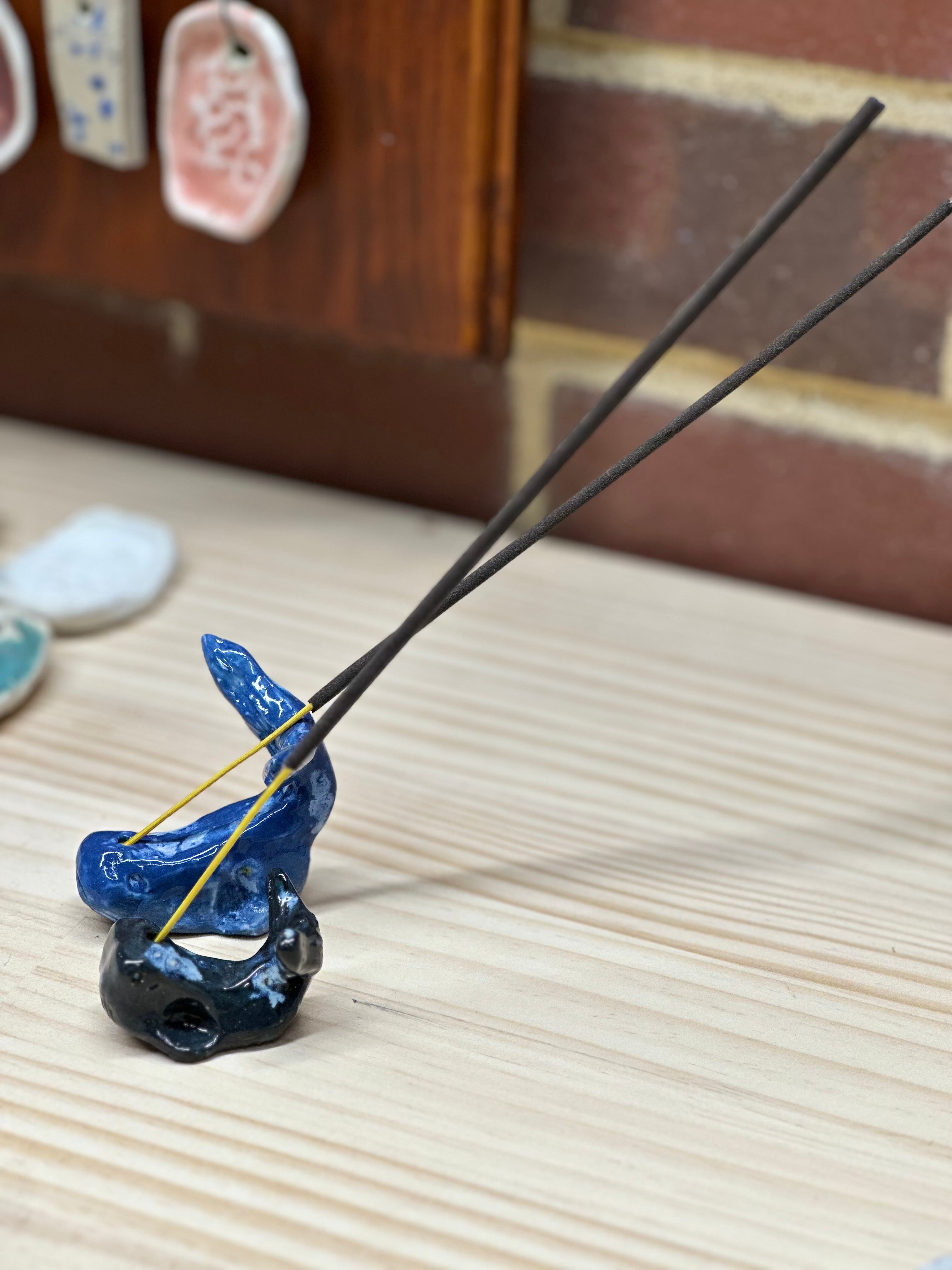 Whales | Handmade Porcelain Incense Holders