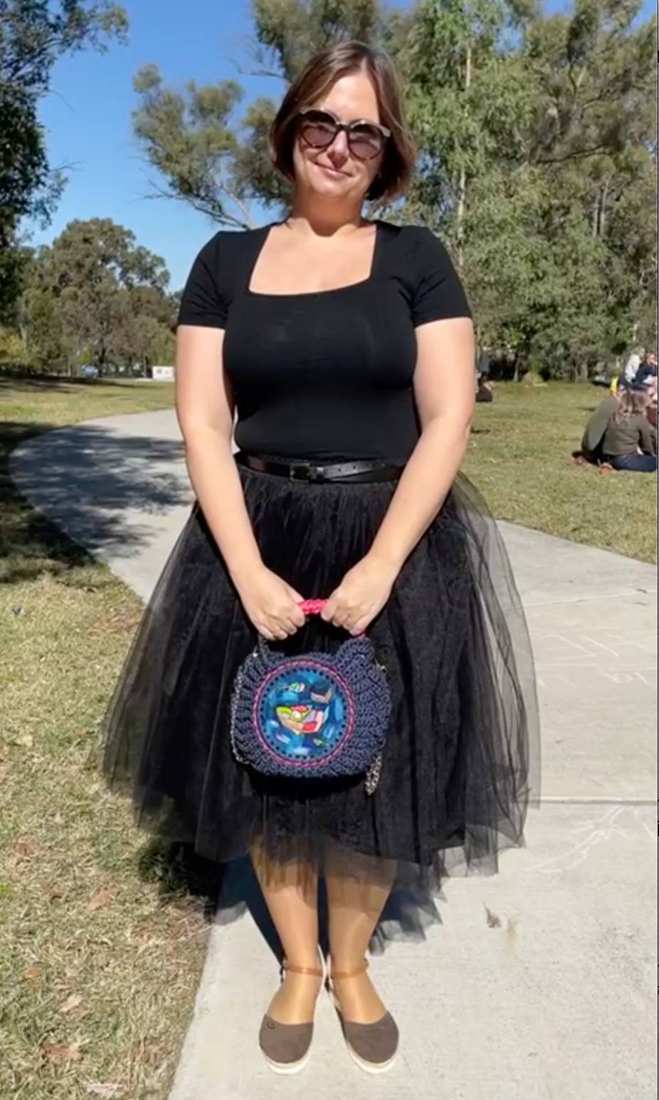 Whale Pop Art crochet bag