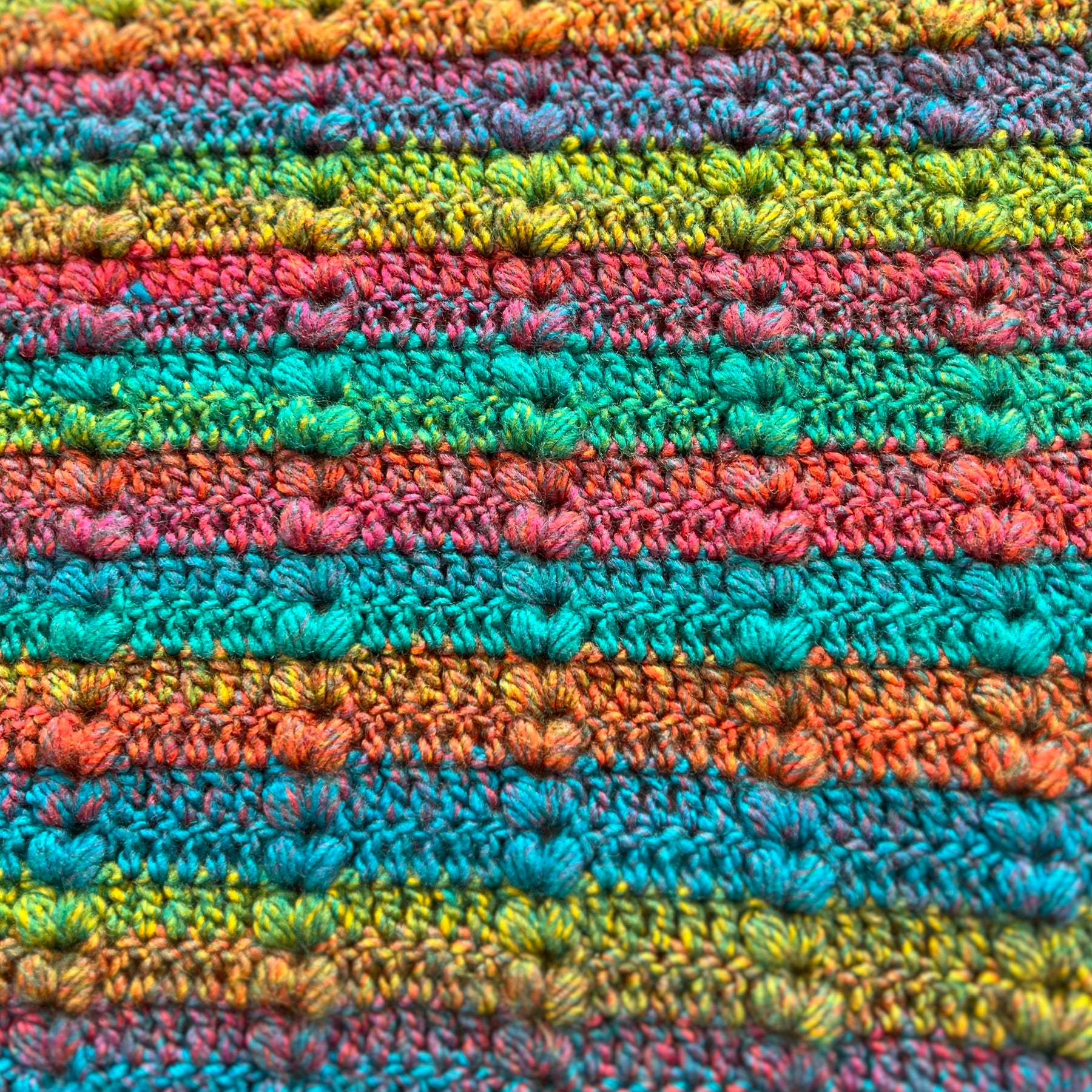 Crochet Rainbow Sherbet Blanket