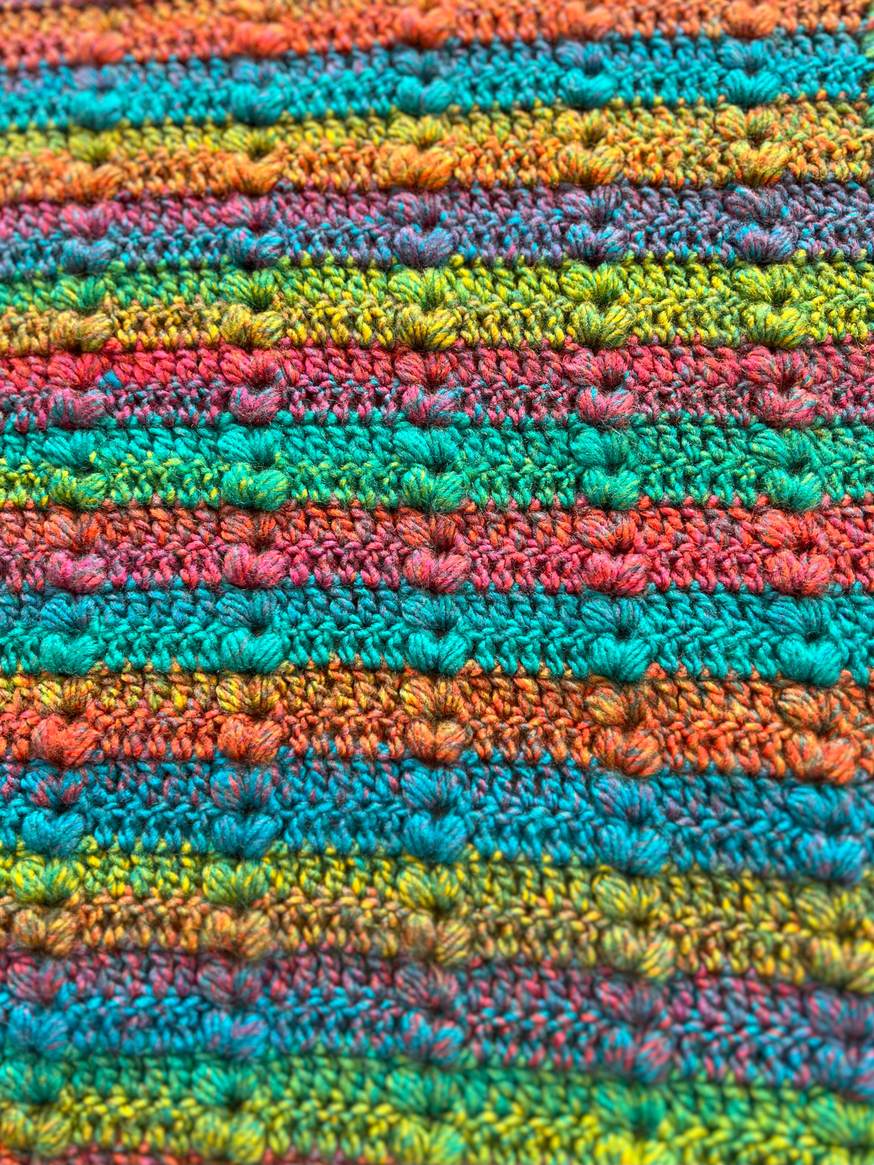 Crochet Rainbow Sherbet Blanket