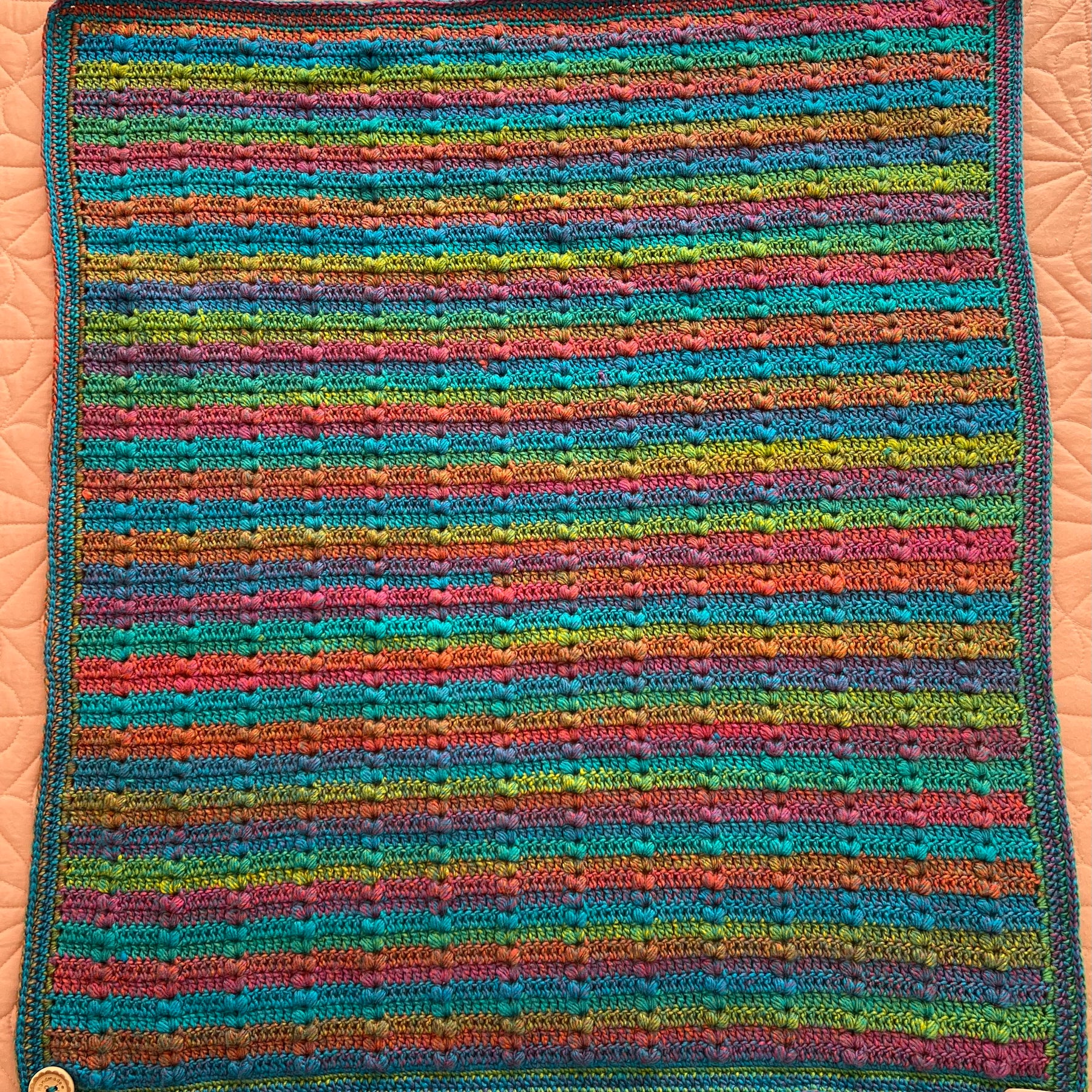 Crochet Rainbow Sherbet Blanket