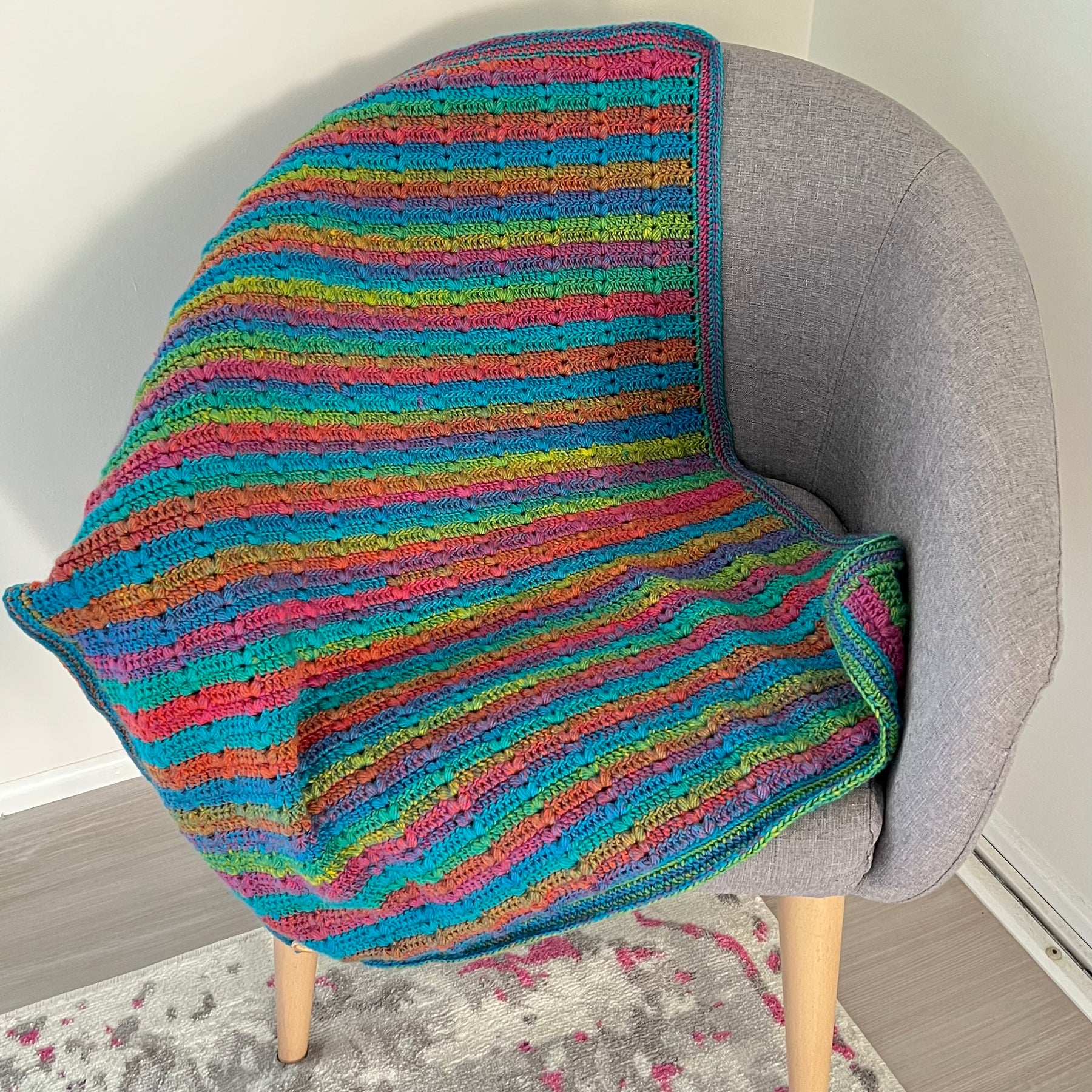 Crochet Rainbow Sherbet Blanket