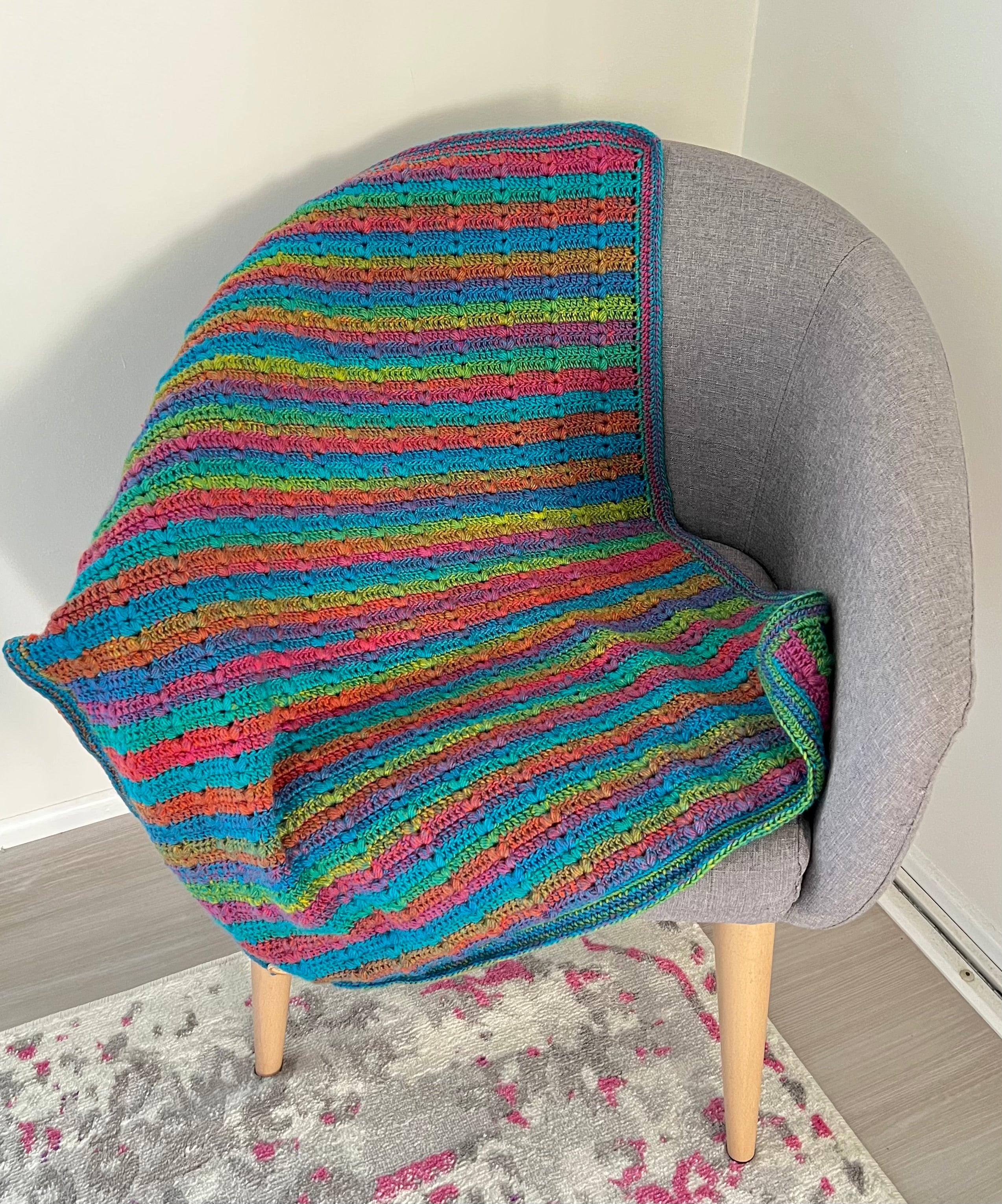 Crochet Rainbow Sherbet Blanket