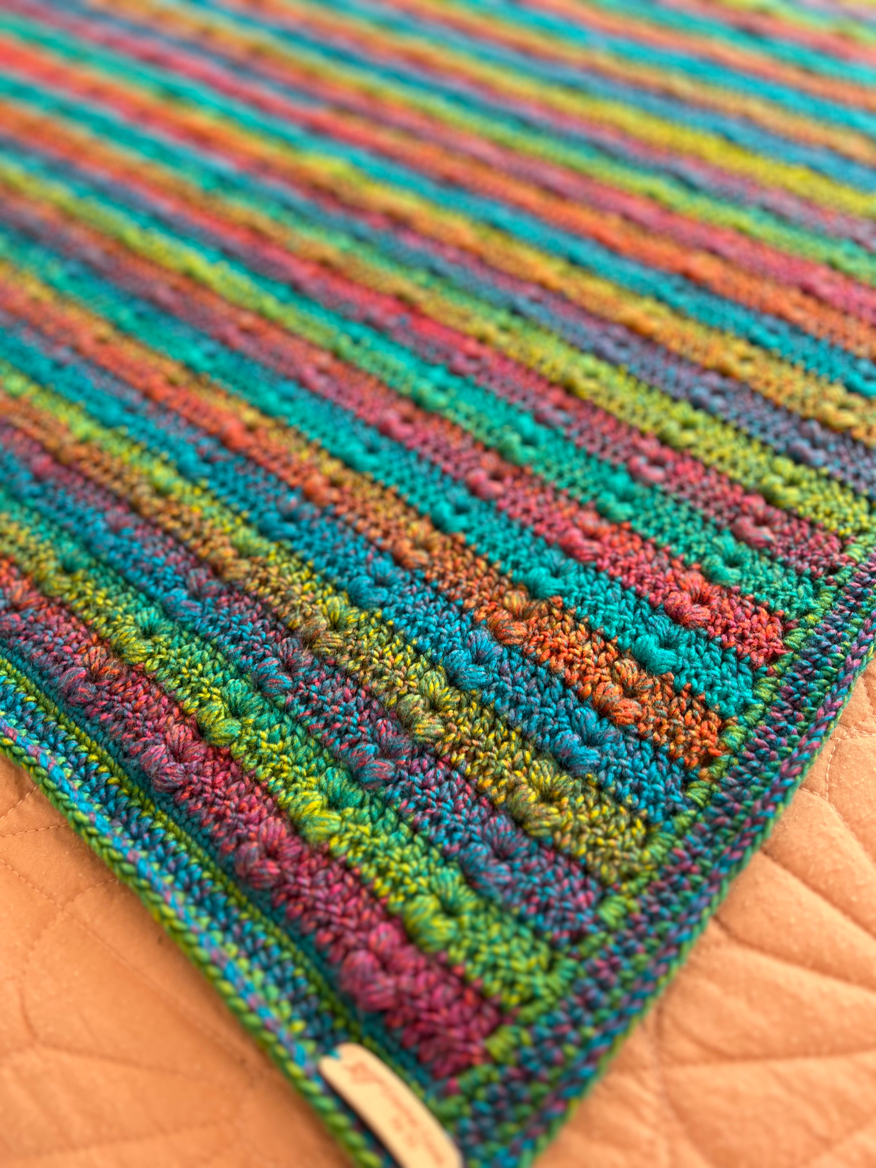 Crochet Rainbow Sherbet Blanket