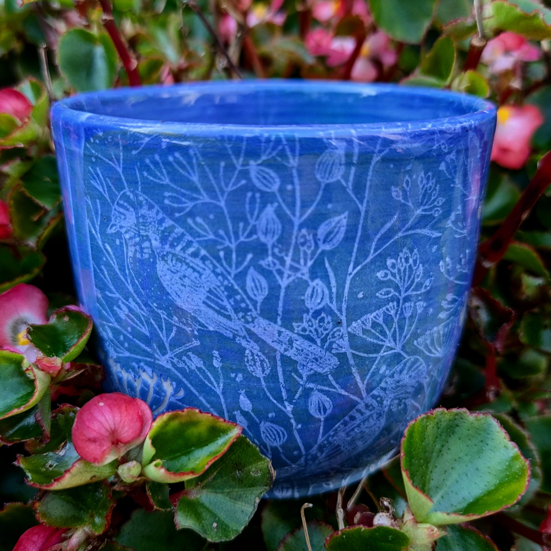 Birds In The Garden Blue cup