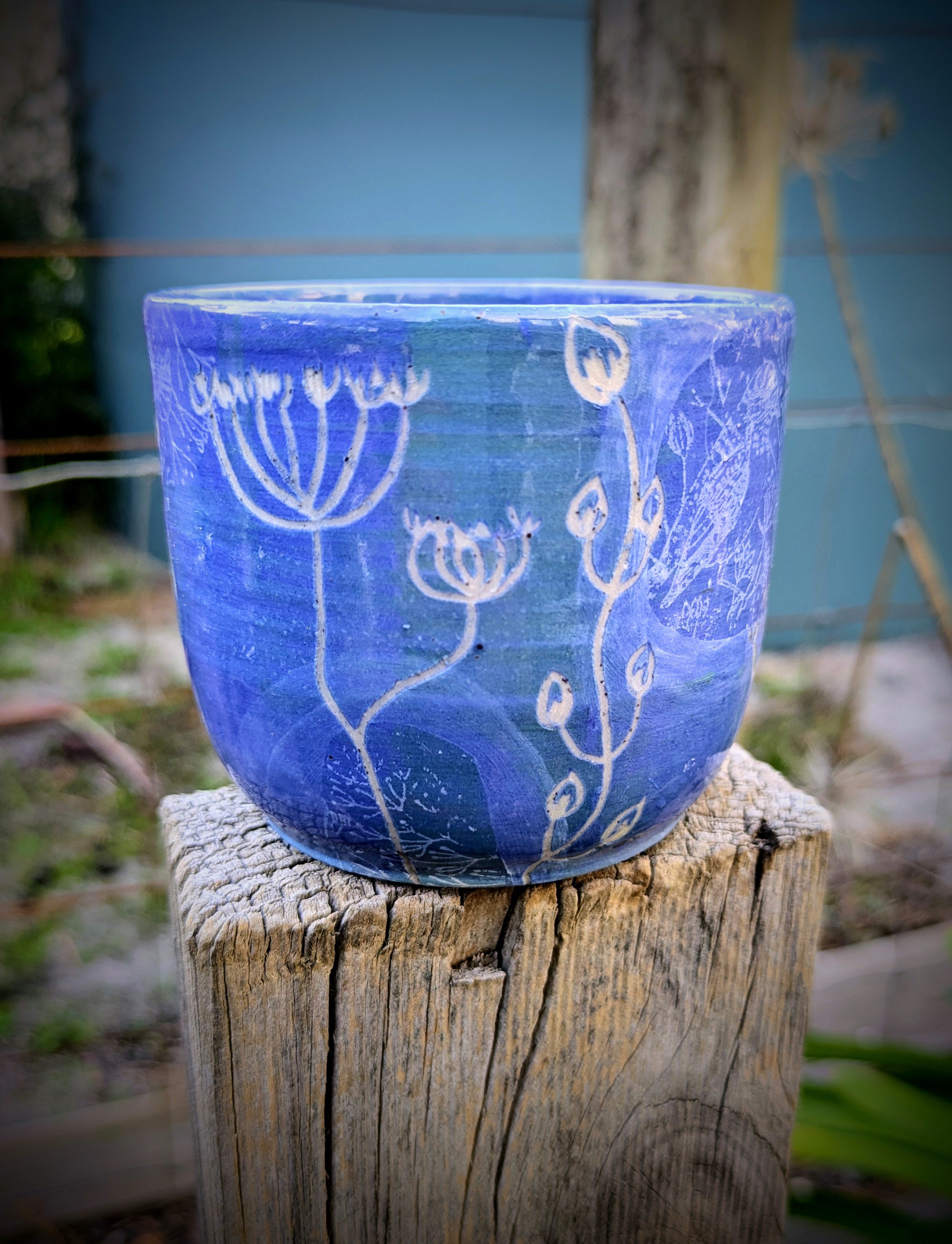 Birds In The Garden Blue cup