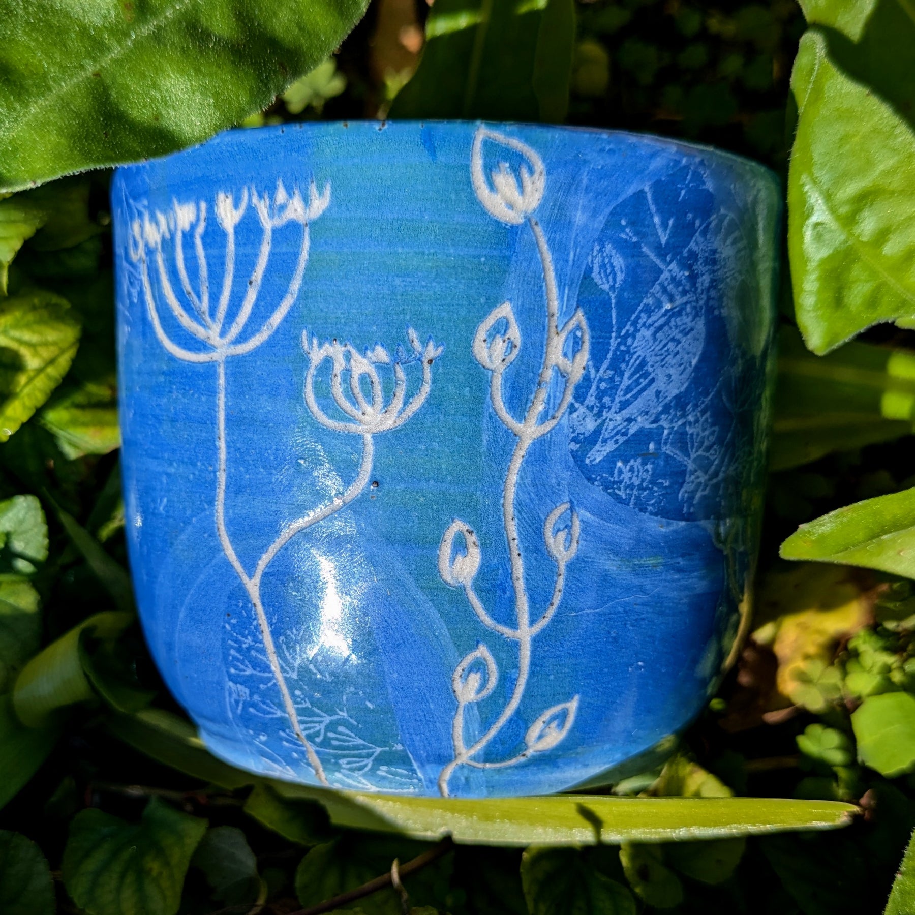 Birds In The Garden Blue cup