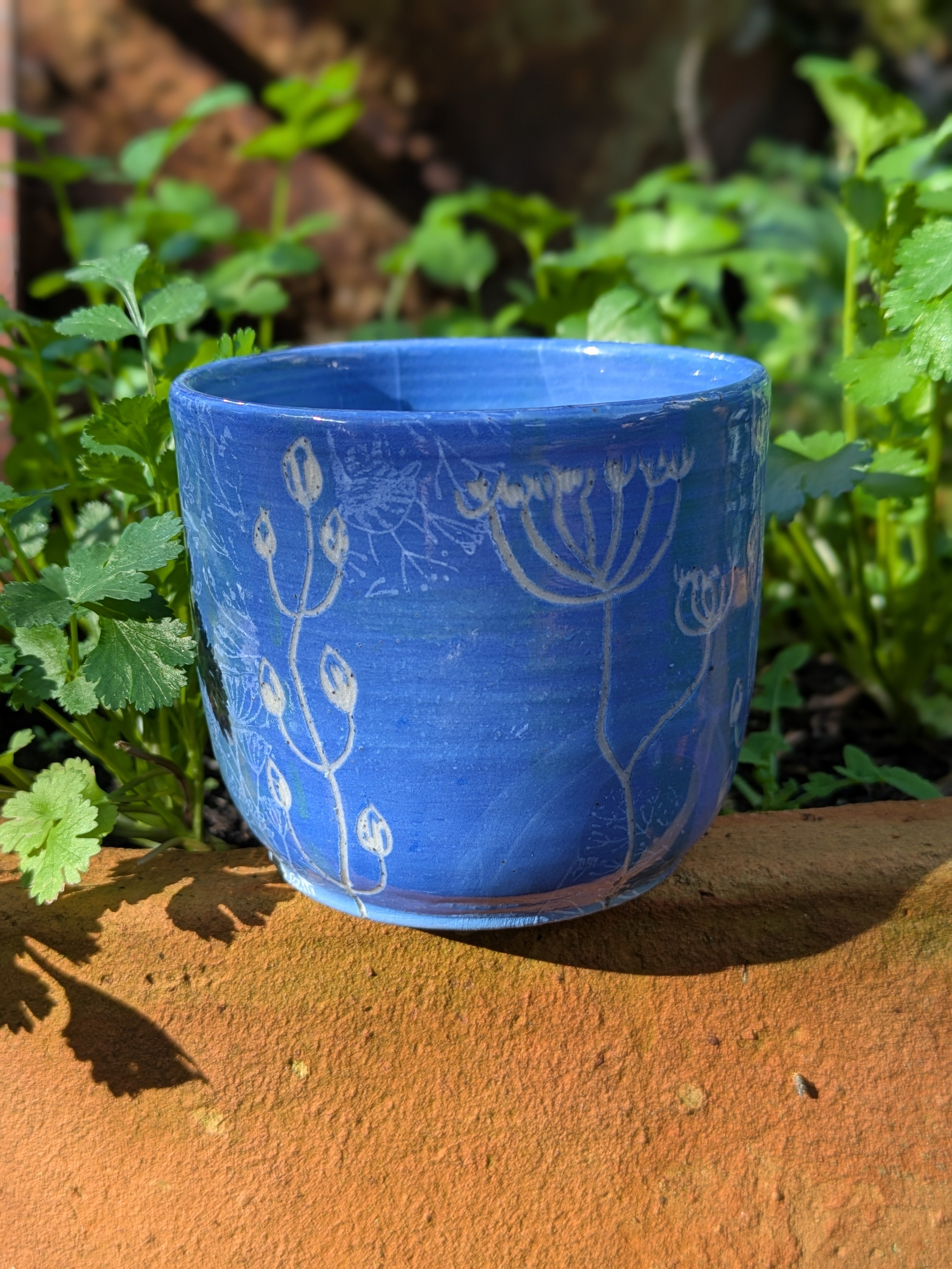 Birds In The Garden Blue cup