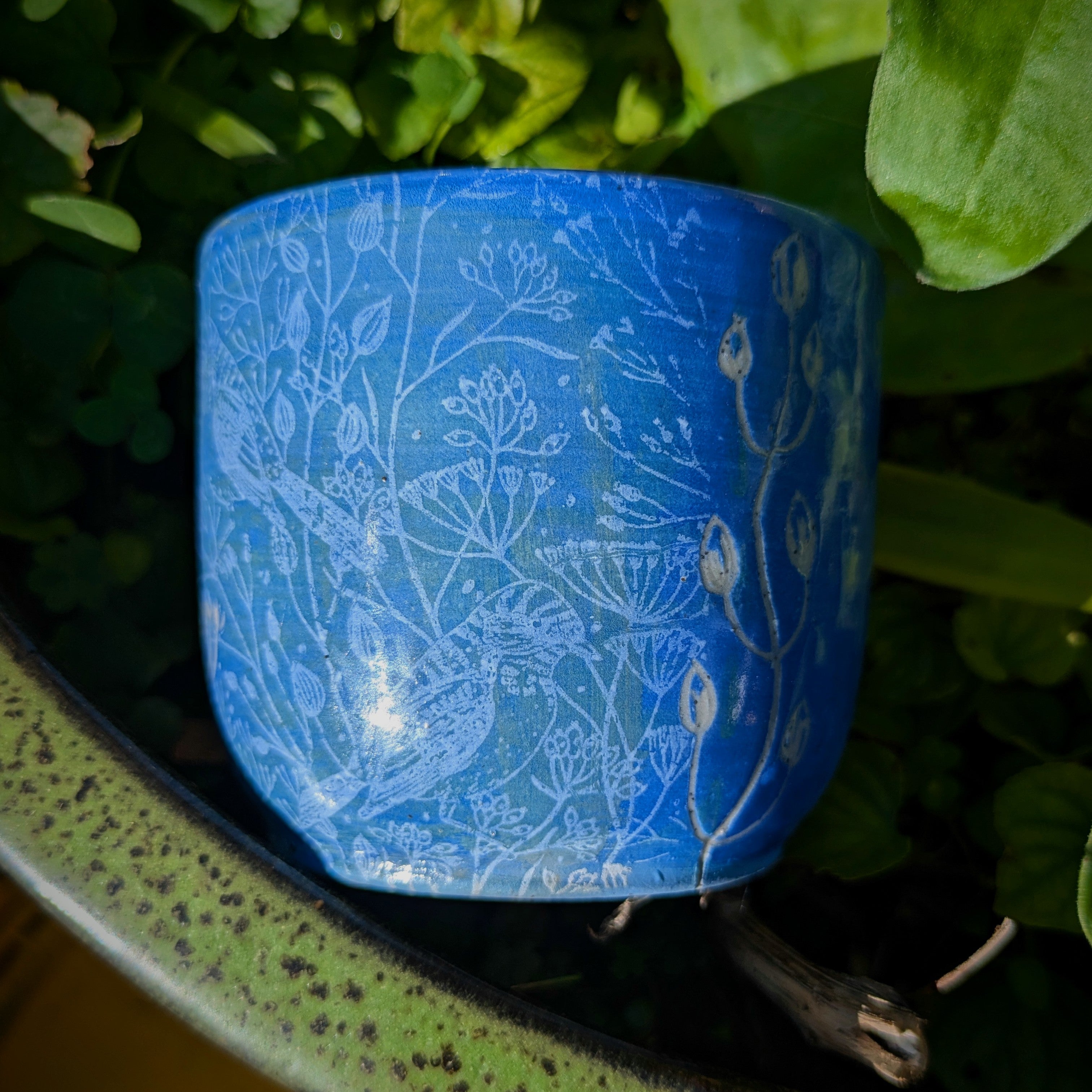 Birds In The Garden Blue cup