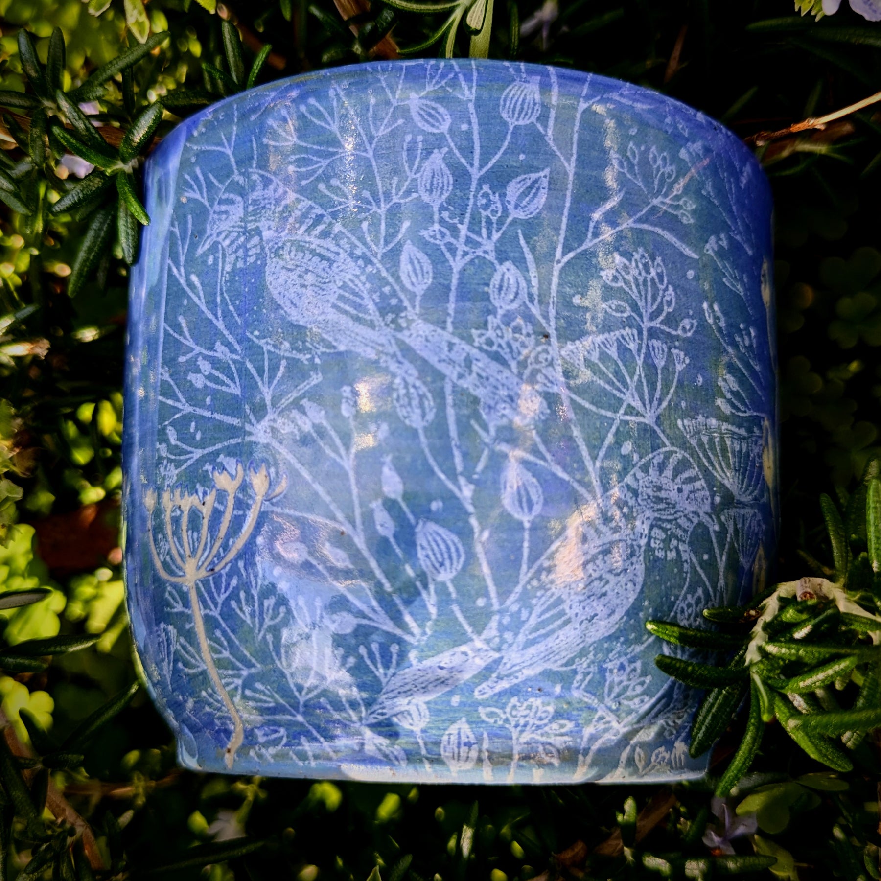 Birds In The Garden Blue cup