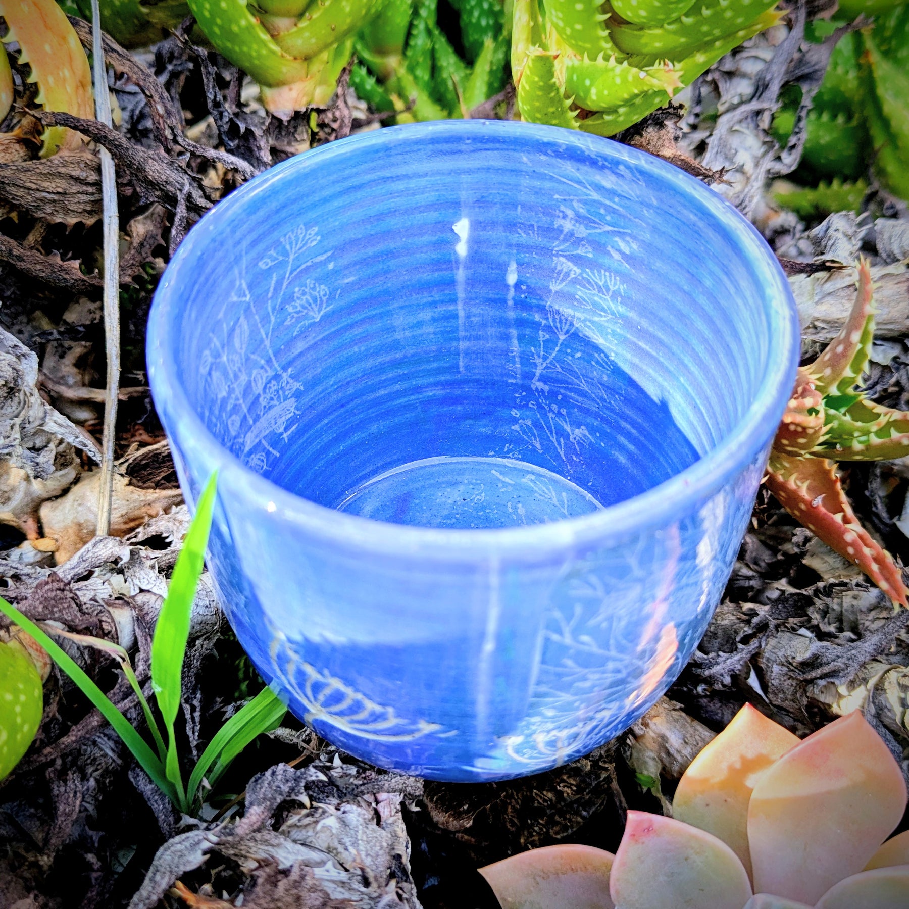 Birds In The Garden Blue cup