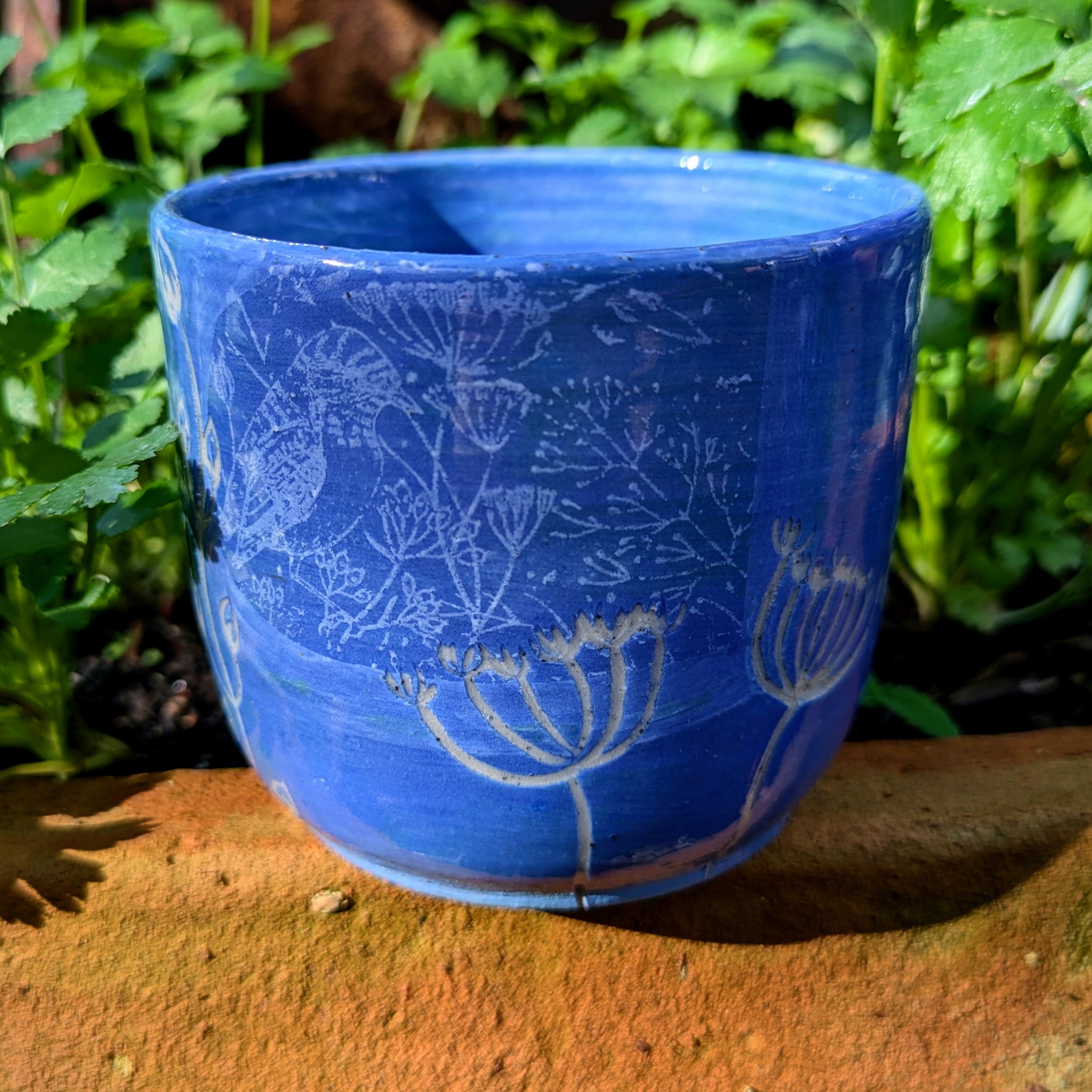Birds In The Garden Blue cup