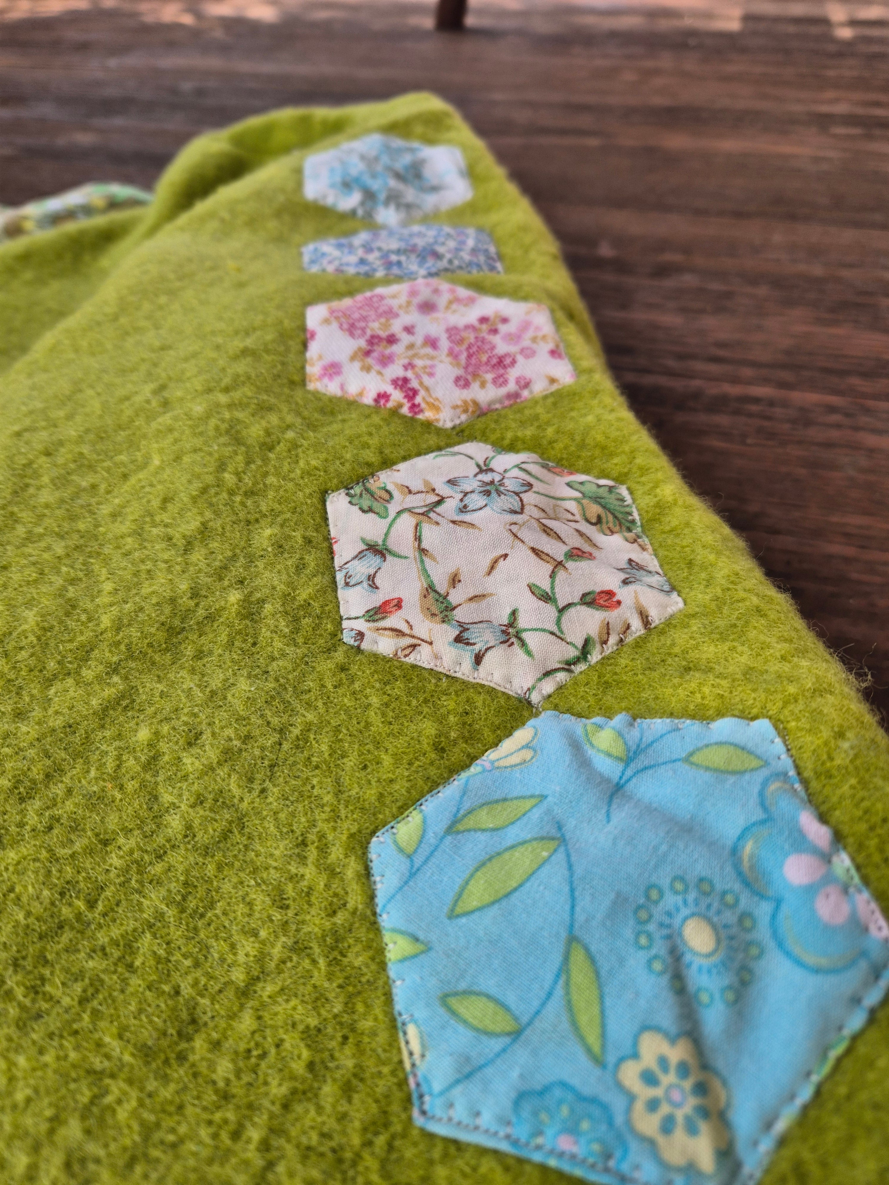 Upcycled woollen blanket jacket size 20