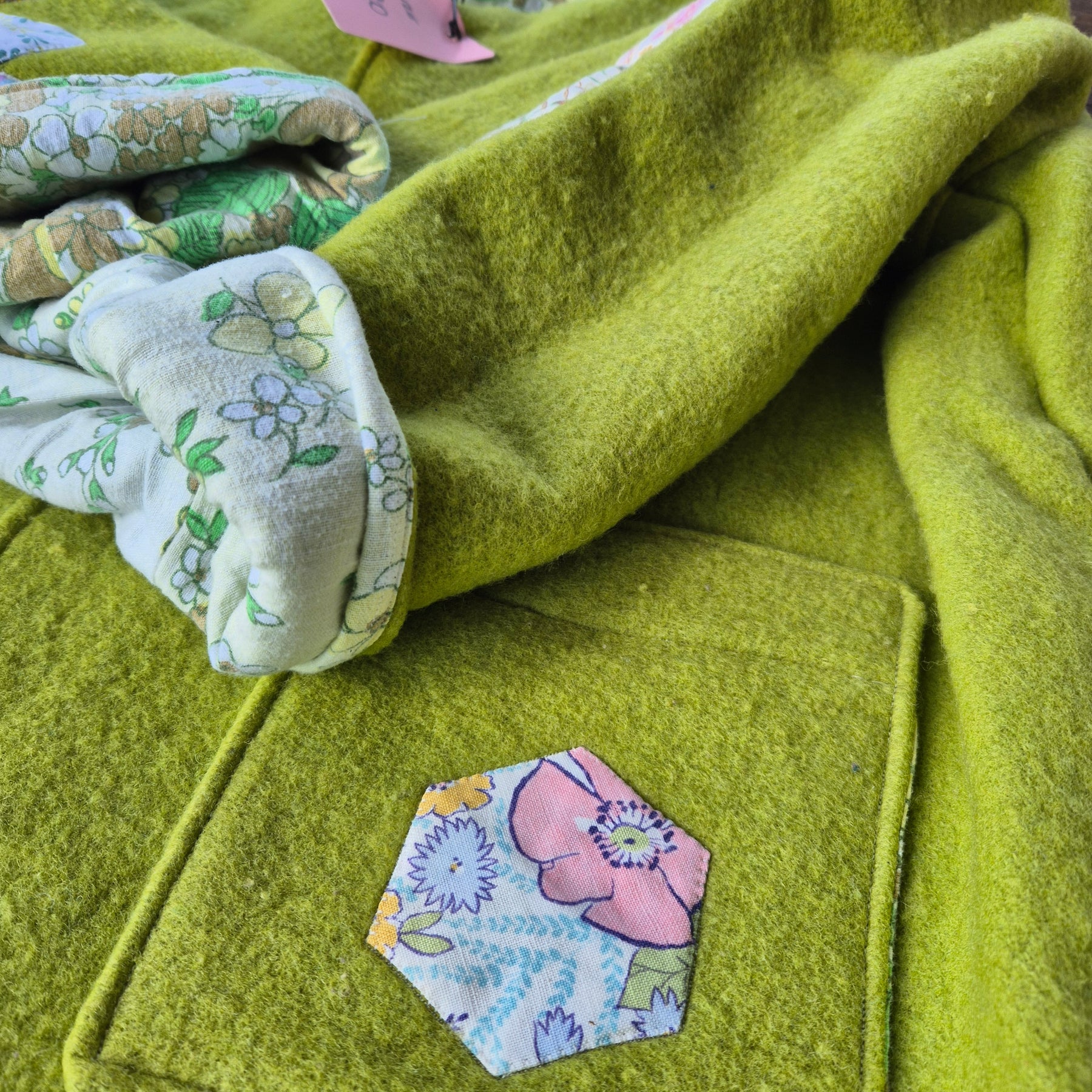Upcycled woollen blanket jacket size 20