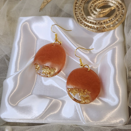 Aurora Copper Flake Earrings