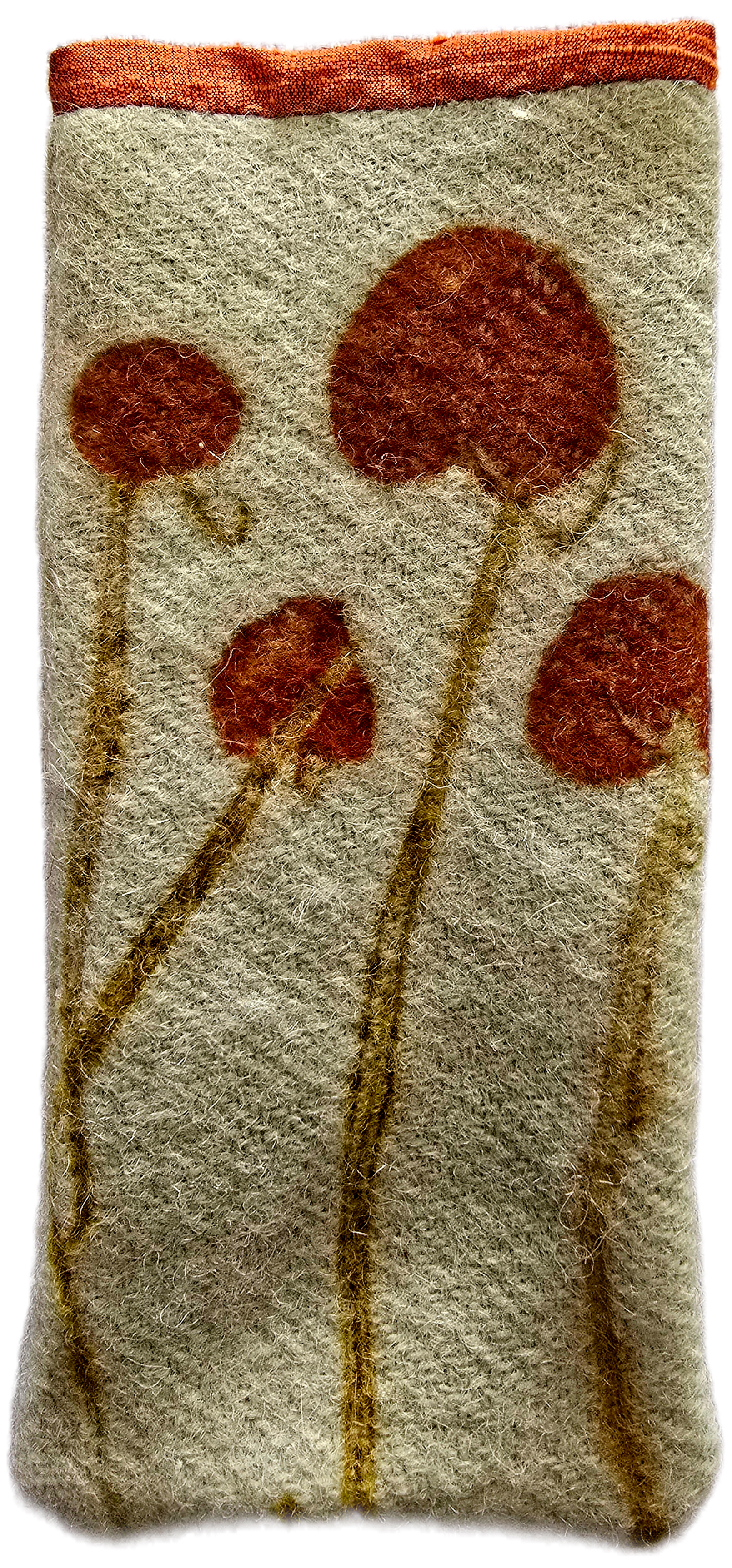 Handmade Eco Printed Wool & Silk Glasses Case – Botanical Leaf Print