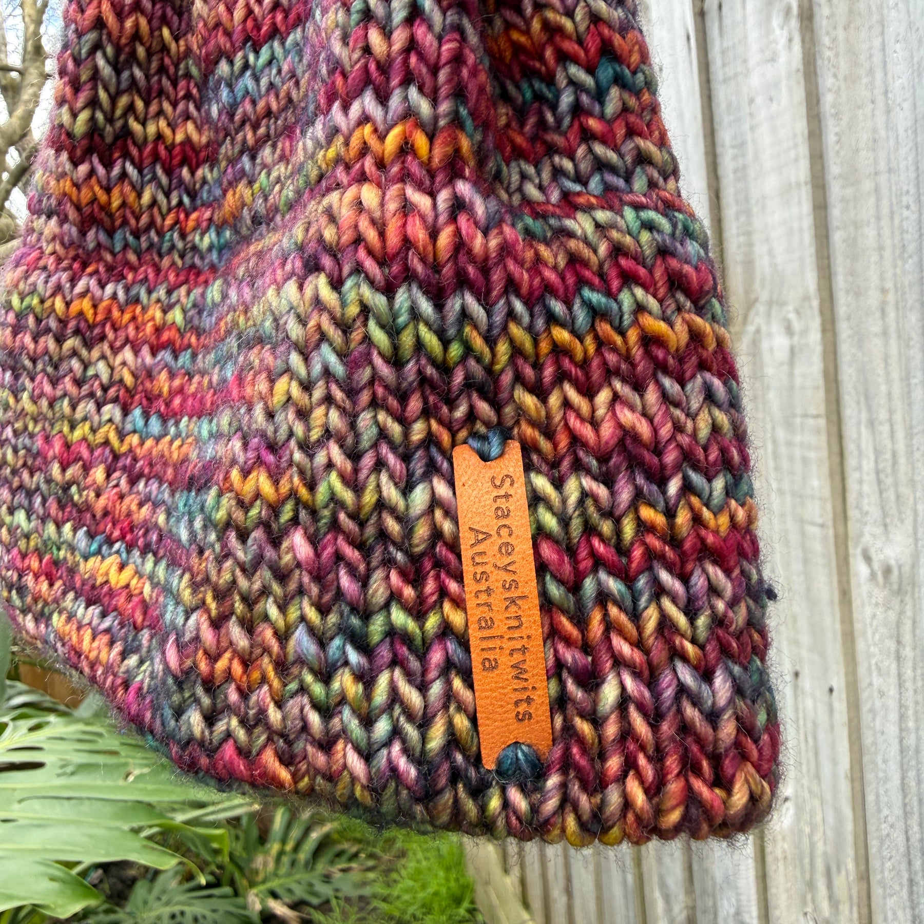 Hand Knitted Merino Beanie, Colorful unisex beanie