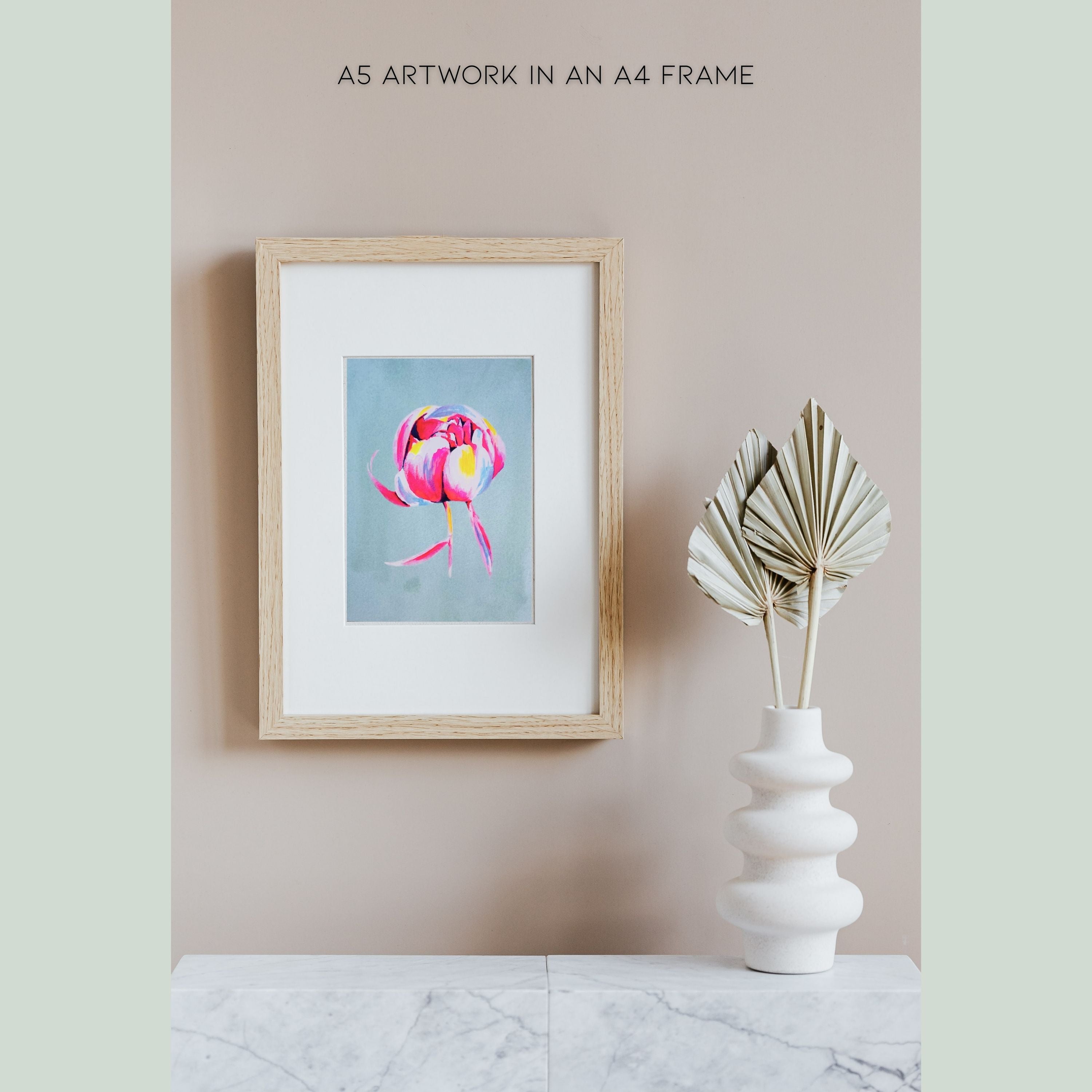 "Blushing Promise" | Handmade | Gift for Her | Archival Botanical Wall Art Print | Original Floral Watercolour Painting | A5 Print | Free Shipping