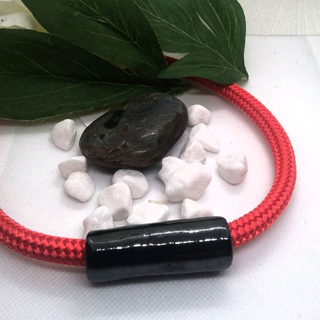 Red and black ceramic necklace