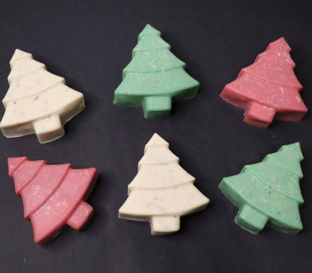 Handmade - 6 x Goats Milk Christmas Shaped Soap Bars