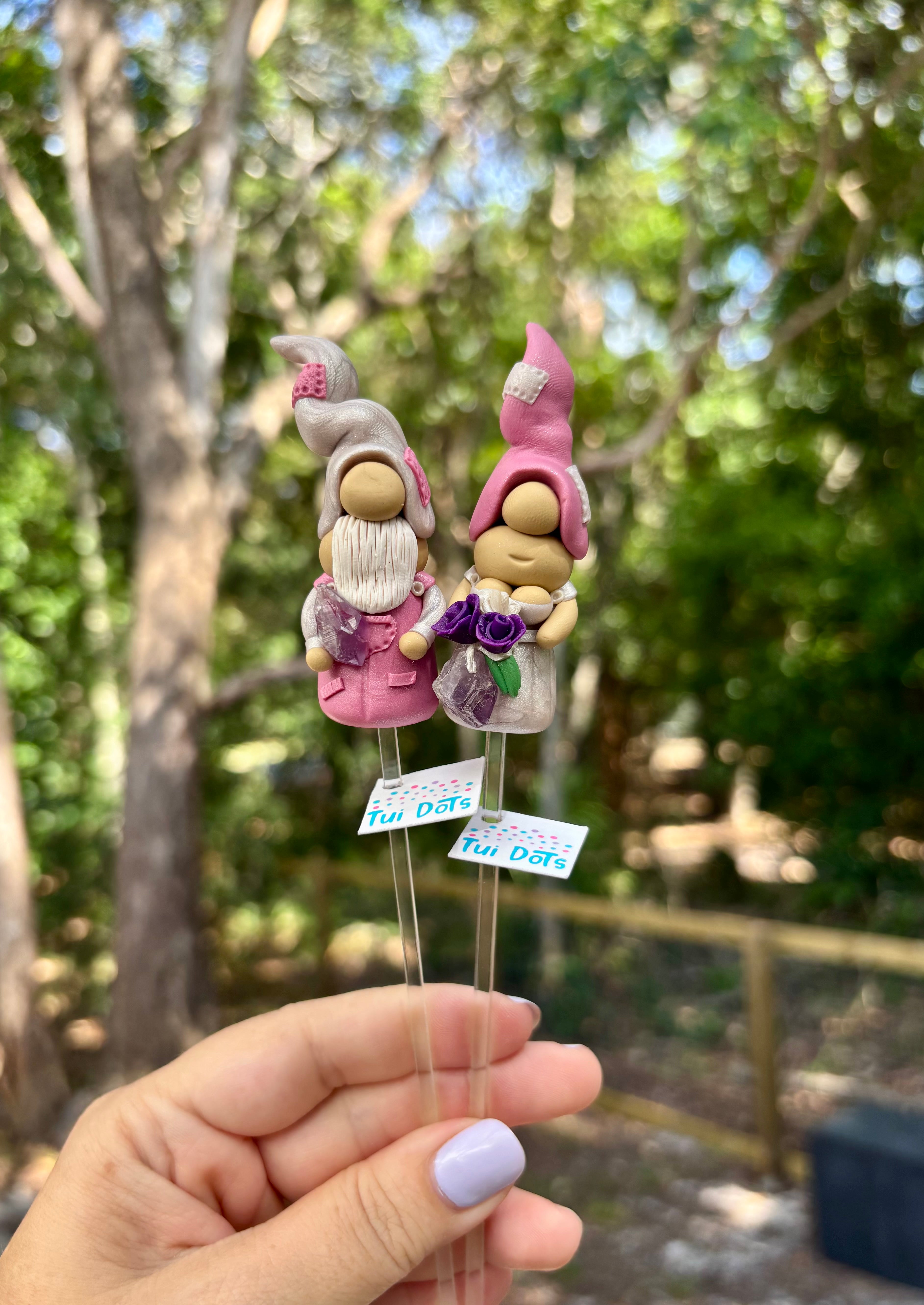 Tiny Gnomes - with Amethyst crystal