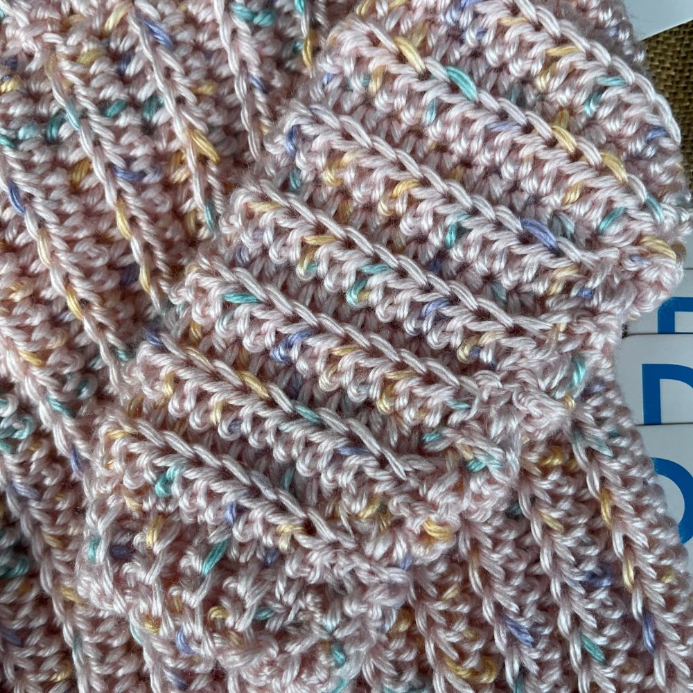 Handmade crochet baby jumper | super soft | pink fleck
