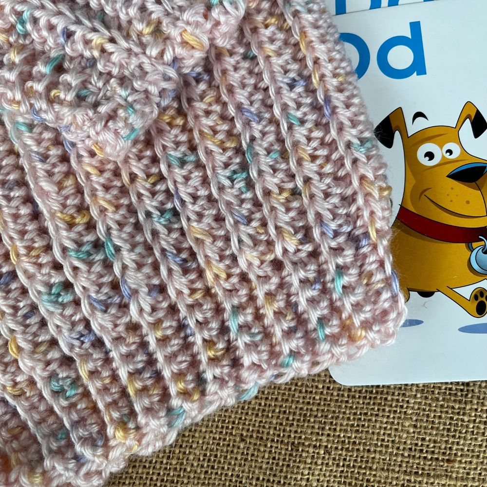 Handmade crochet baby jumper | super soft | pink fleck