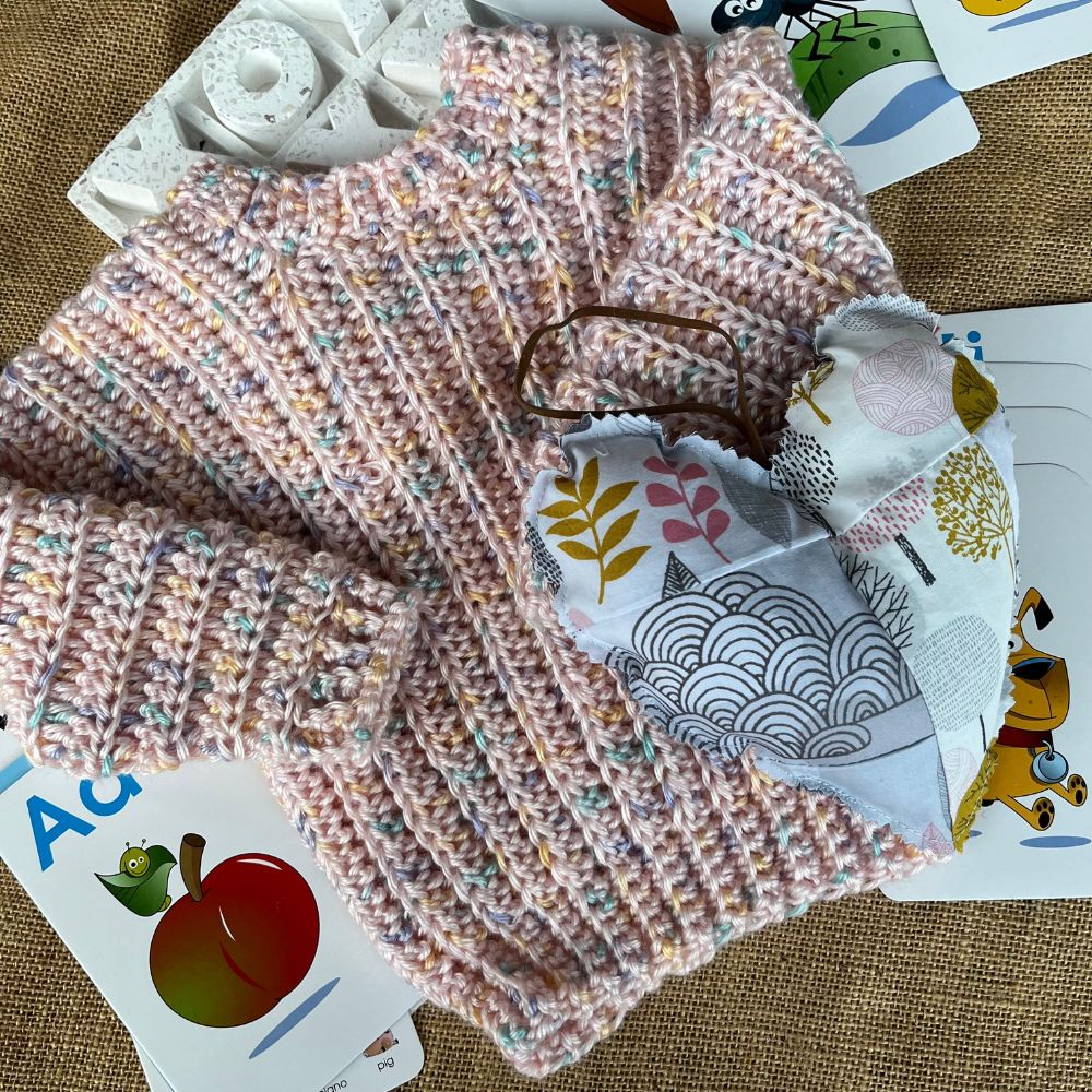 Handmade crochet baby jumper | super soft | pink fleck