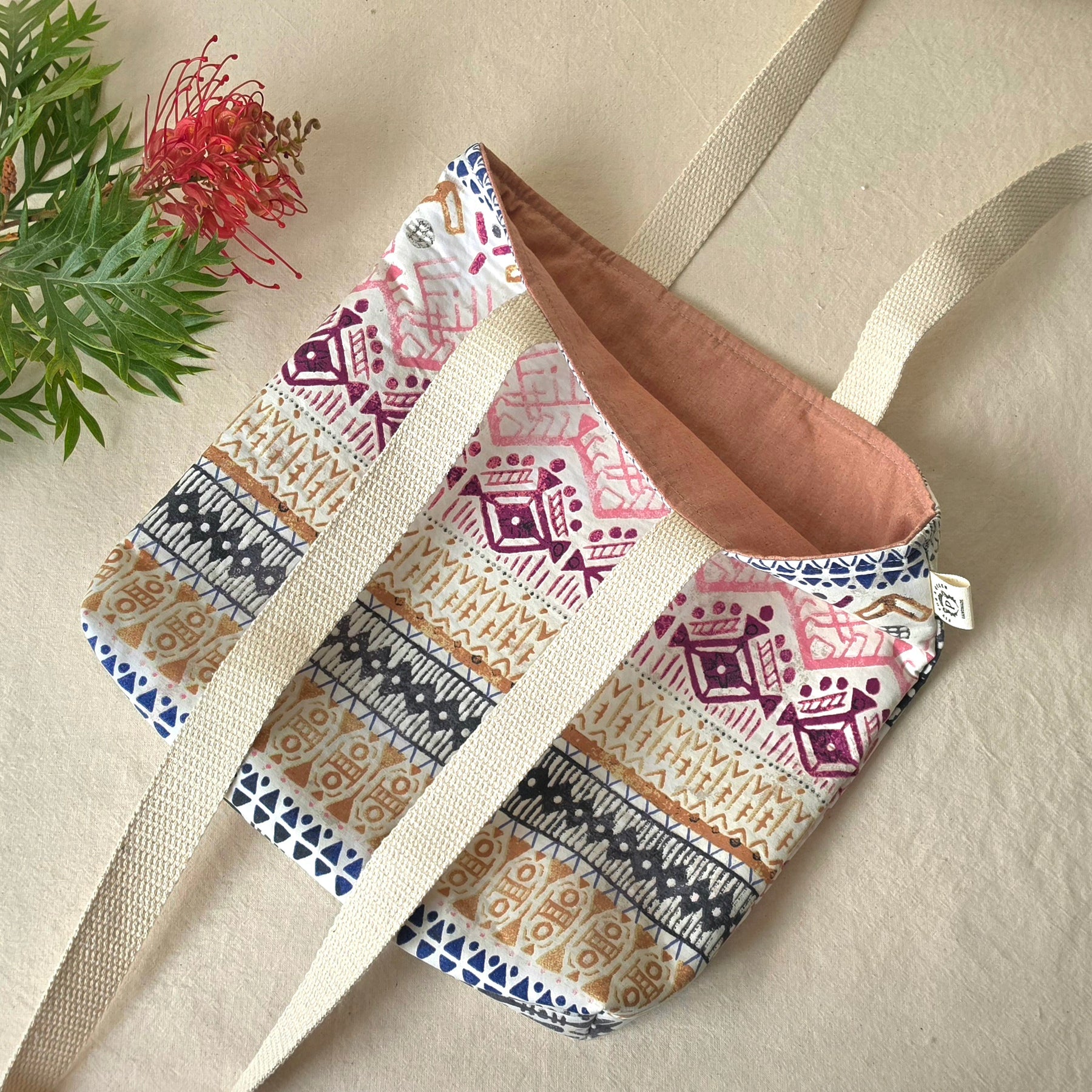 Small Upcycled Tote Bag | Handmade from Thrifted Pillowcases