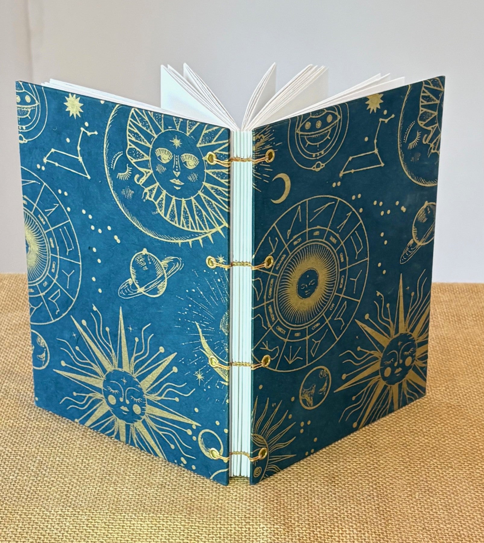 Layflat Coptic Stitch Journal with Celestial Cover