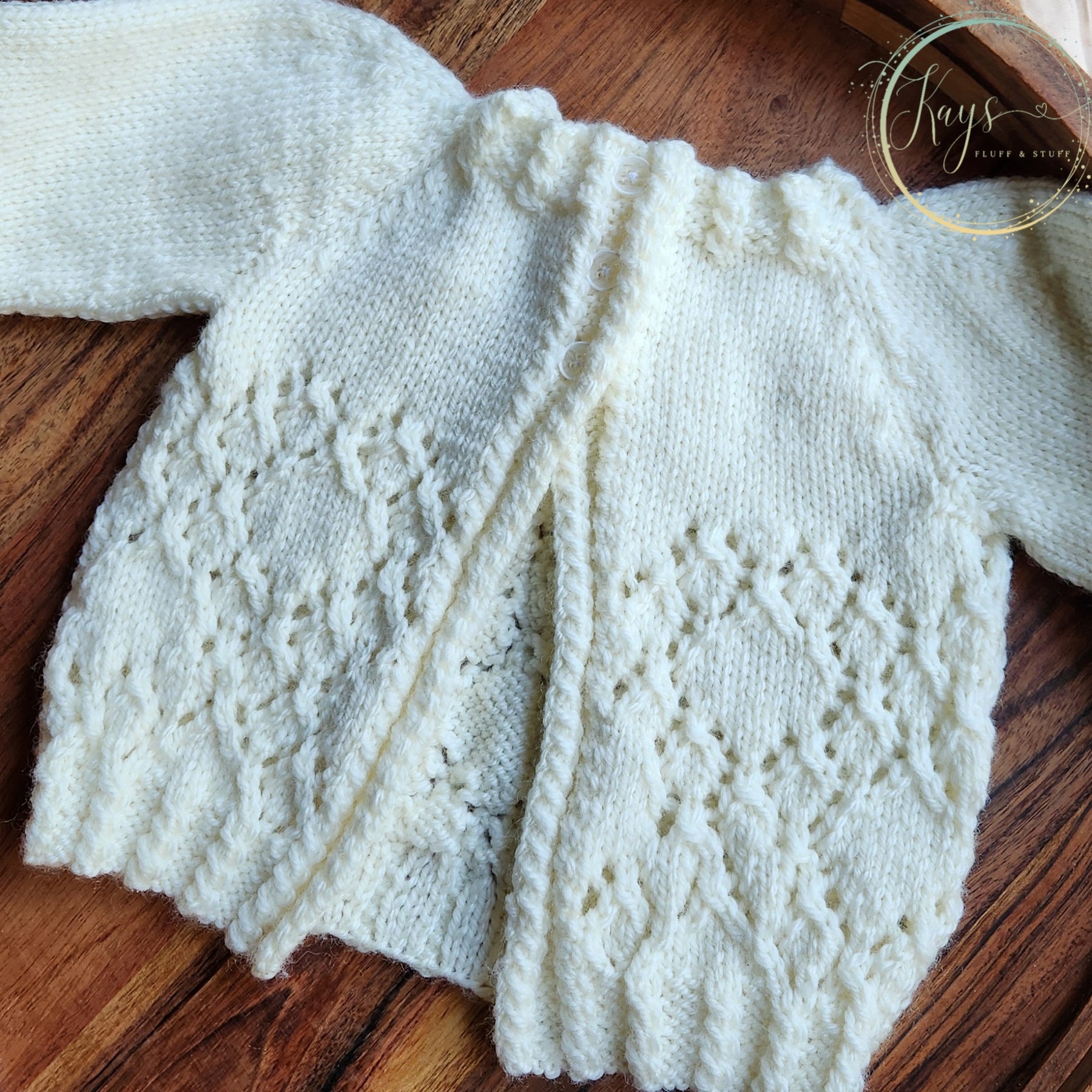 Handknit Gender Neutral Baby Jacket & Beanie